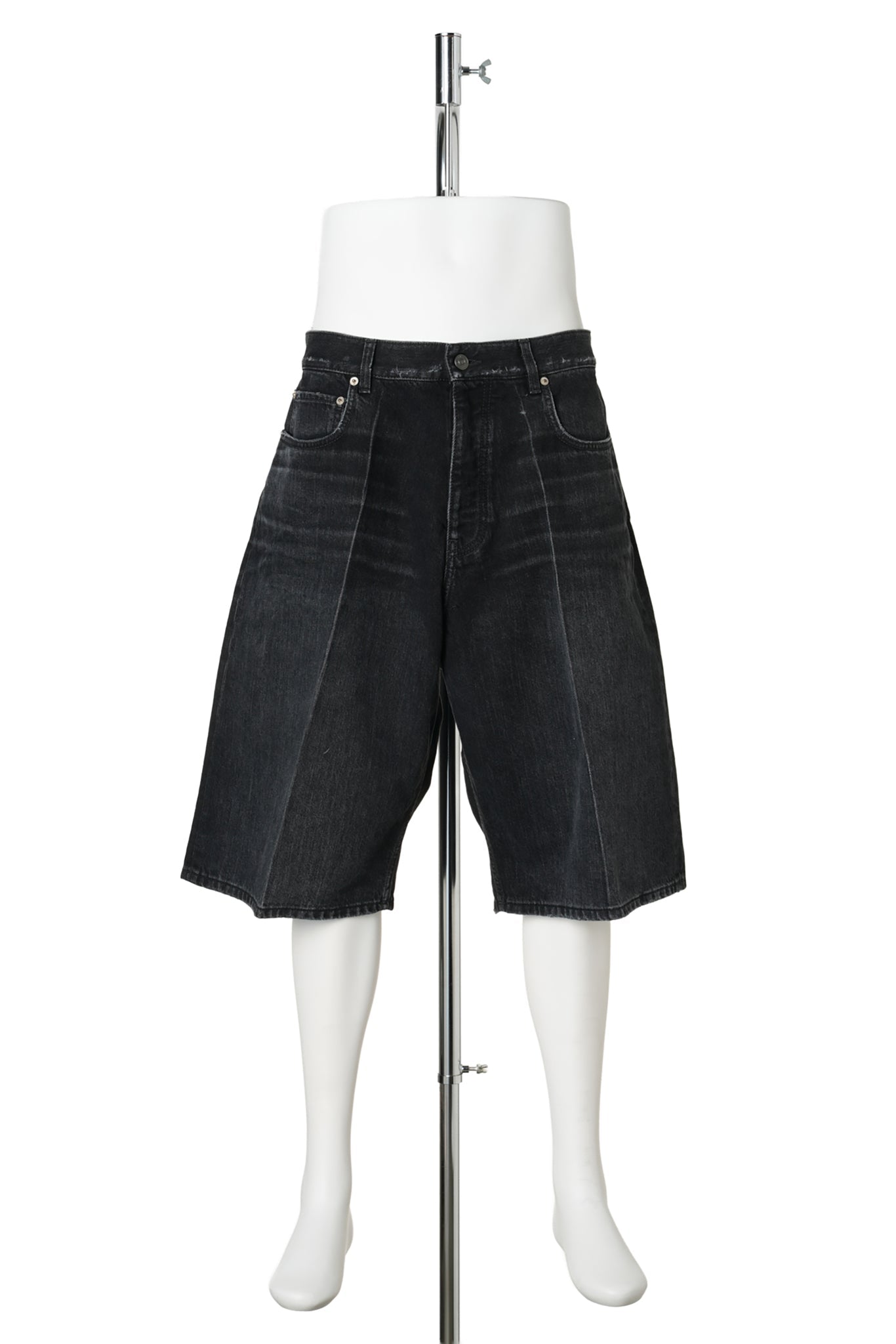 DENIM STAY PRESS SHORTS / 1000:BLACK