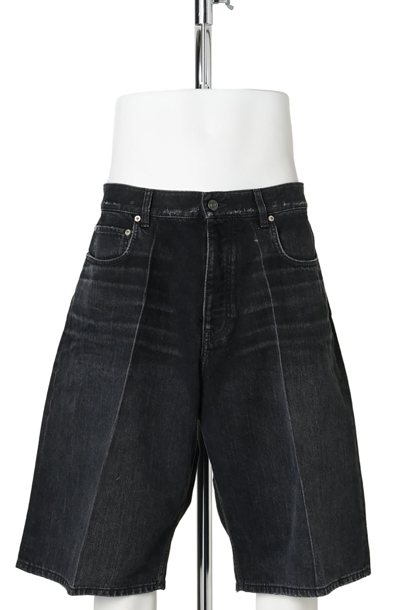 DENIM STAY PRESS SHORTS / 1000:BLACK
