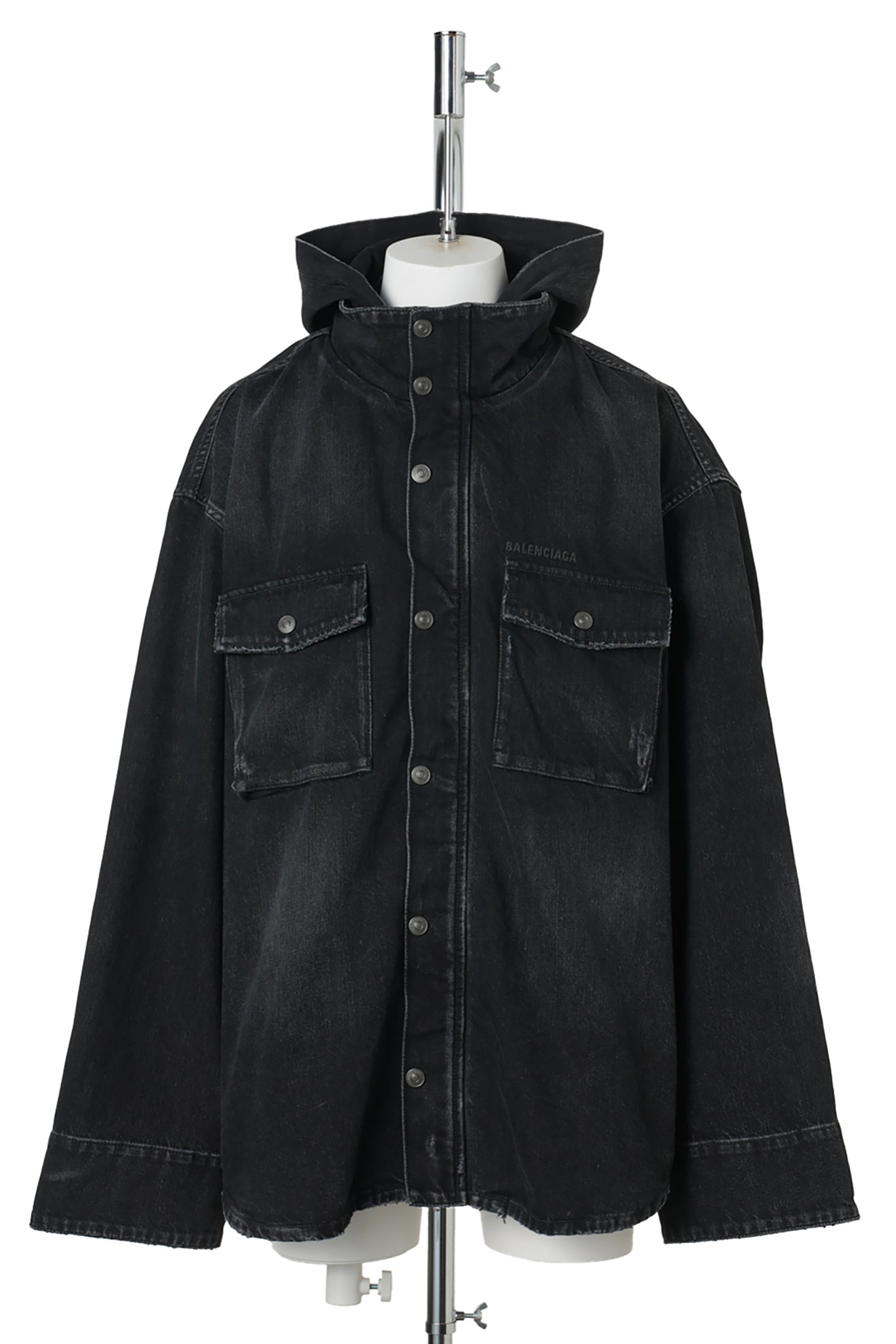 DENIM CARGO JACKET / 1000:BLACK