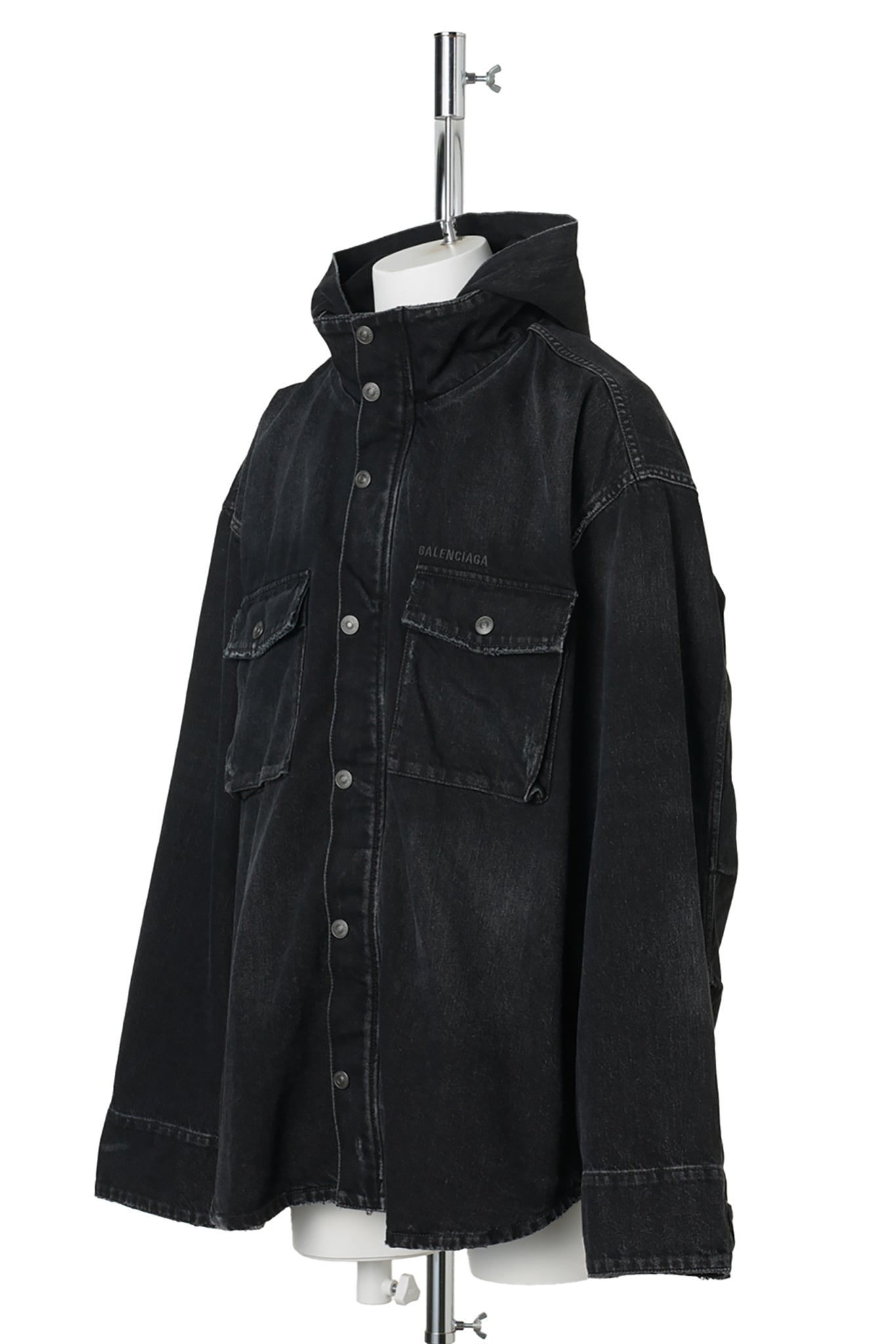 DENIM CARGO JACKET / 1000:BLACK
