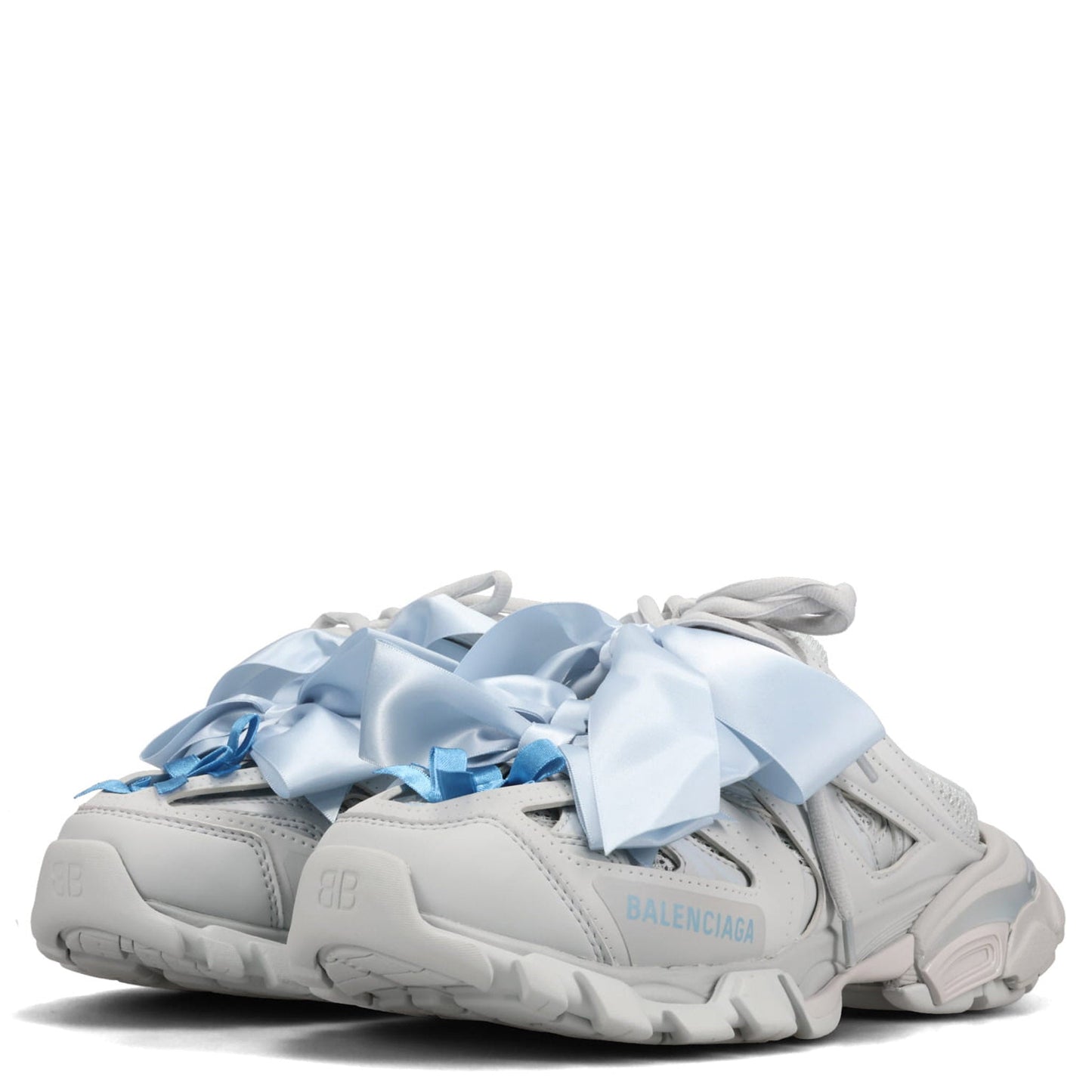 W TRACK MULE BOW / 1140:GREY MIX/LIGHT BLUE