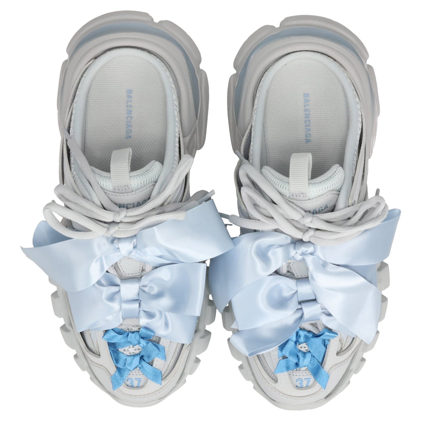 W TRACK MULE BOW / 1140:GREY MIX/LIGHT BLUE