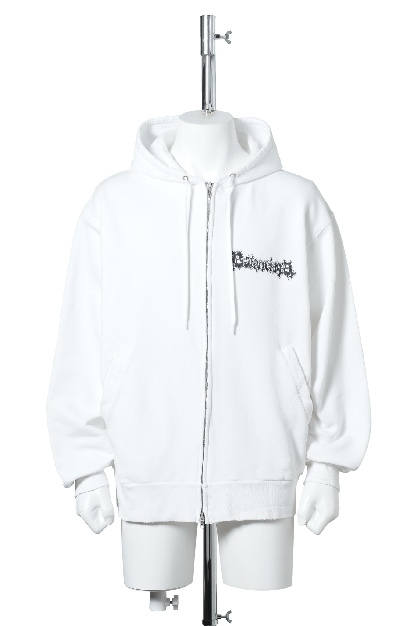 OVERSIZED ZIP-UP HOODIE / 9000:WHITE