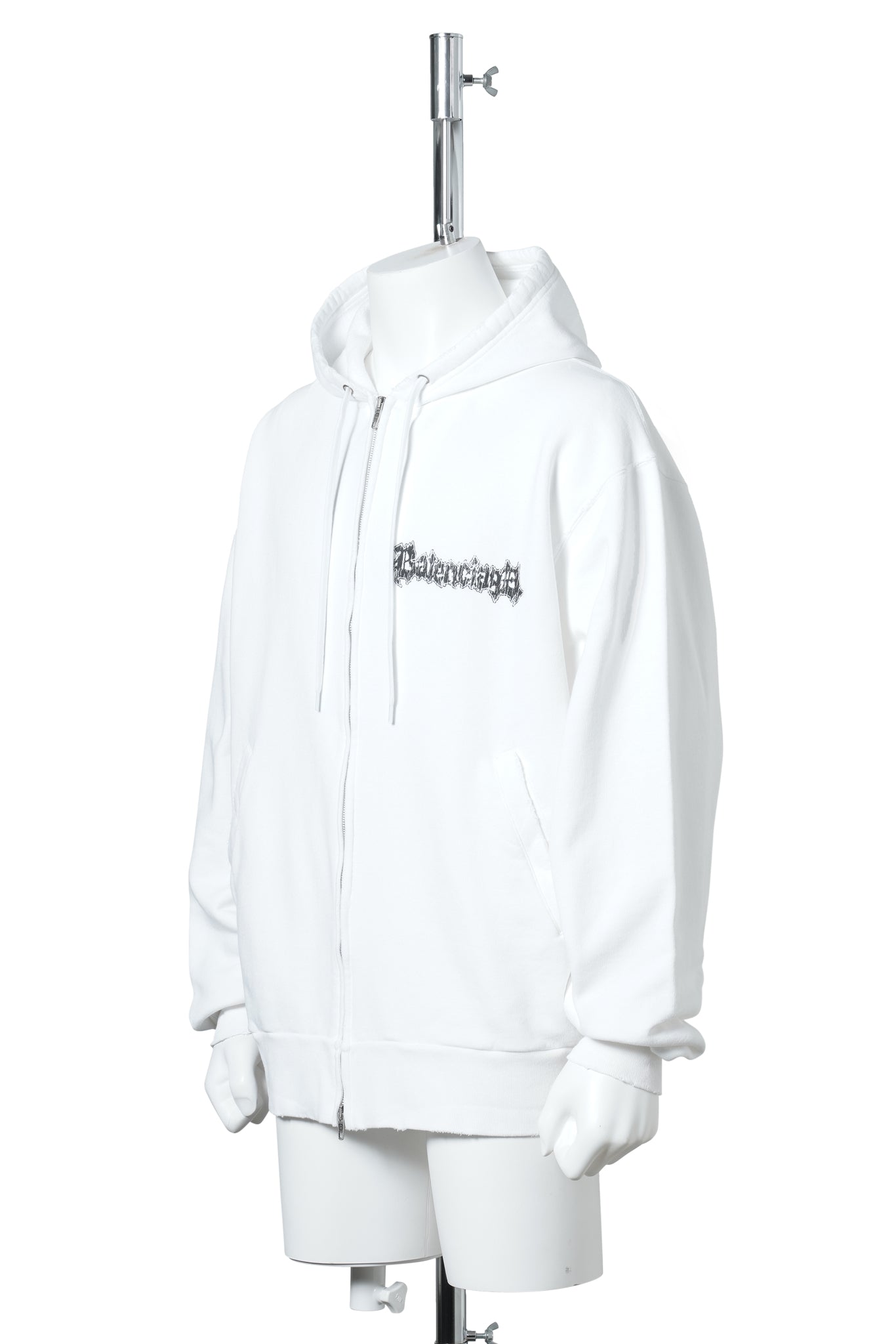 OVERSIZED ZIP-UP HOODIE / 9000:WHITE