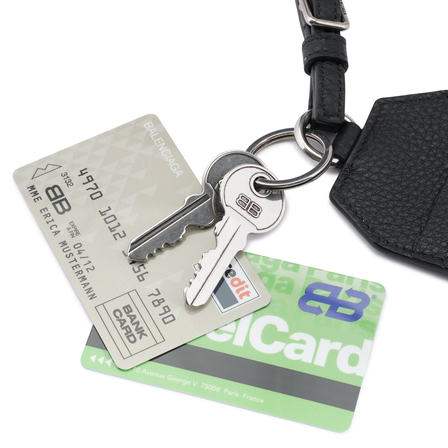 CREDIT KEYRING CARD HOLDER / 1000:BLACK