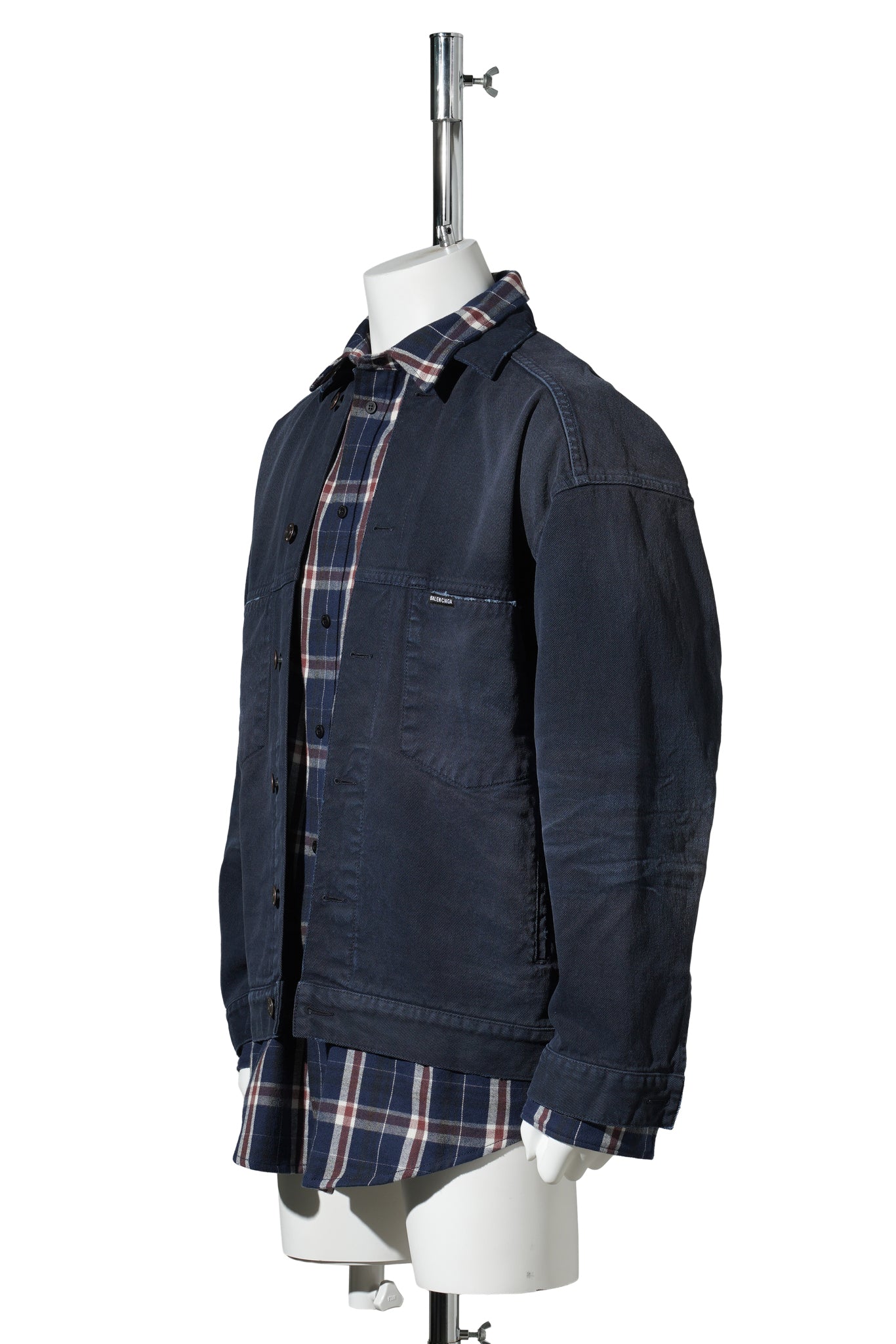 PATCHED SHIRT JACKET / 8074:NAVY/DIRTY DARK BLUE
