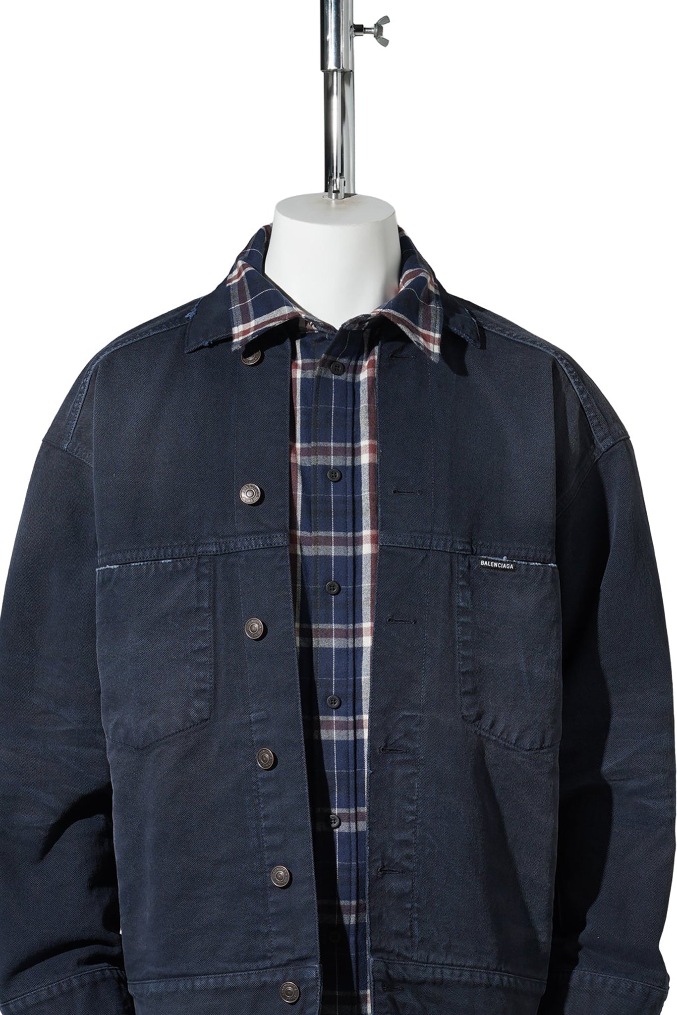 PATCHED SHIRT JACKET / 8074:NAVY/DIRTY DARK BLUE