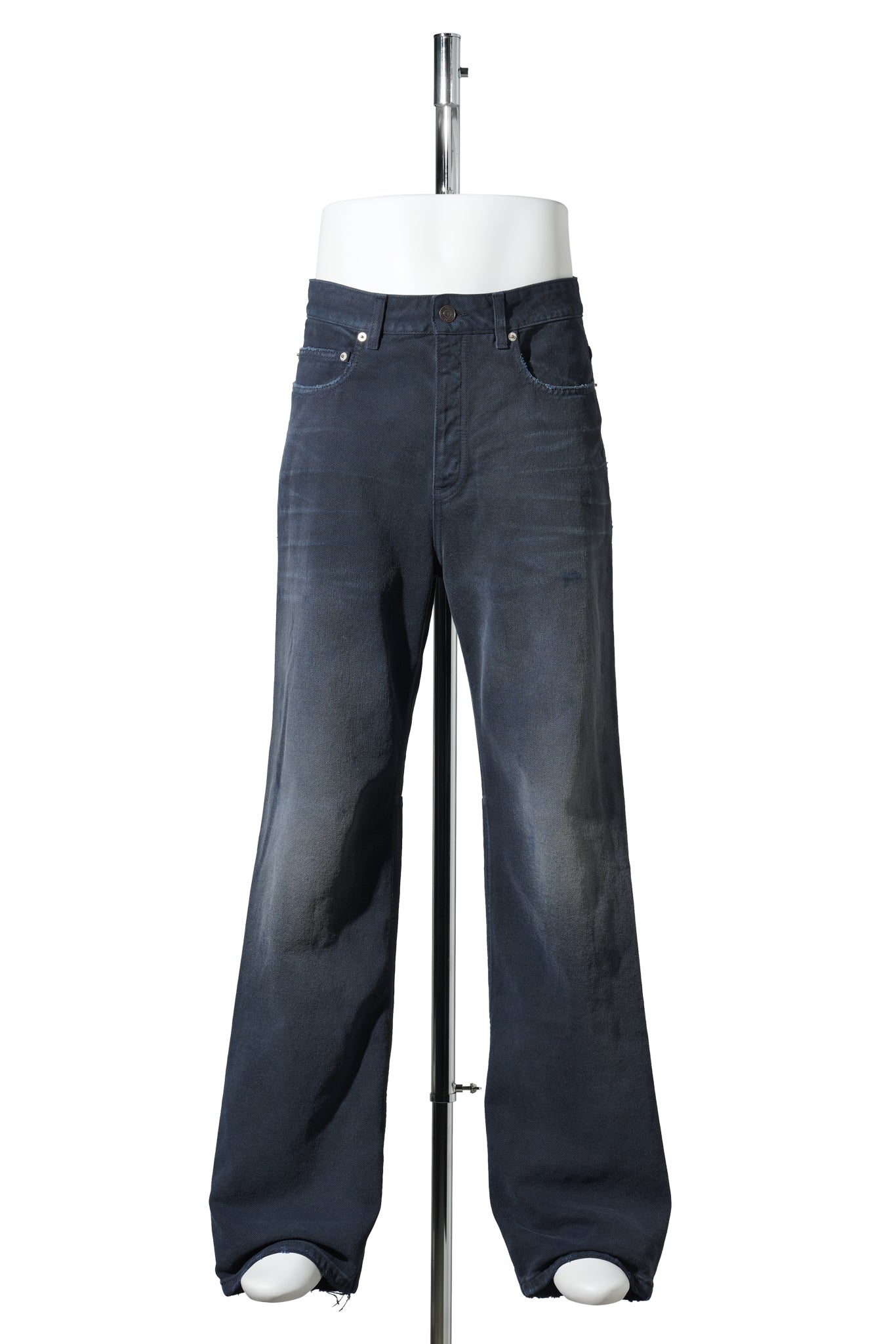 CURVED KNEE PANTS / 8074:NAVY/DIRTY DARK BLUE