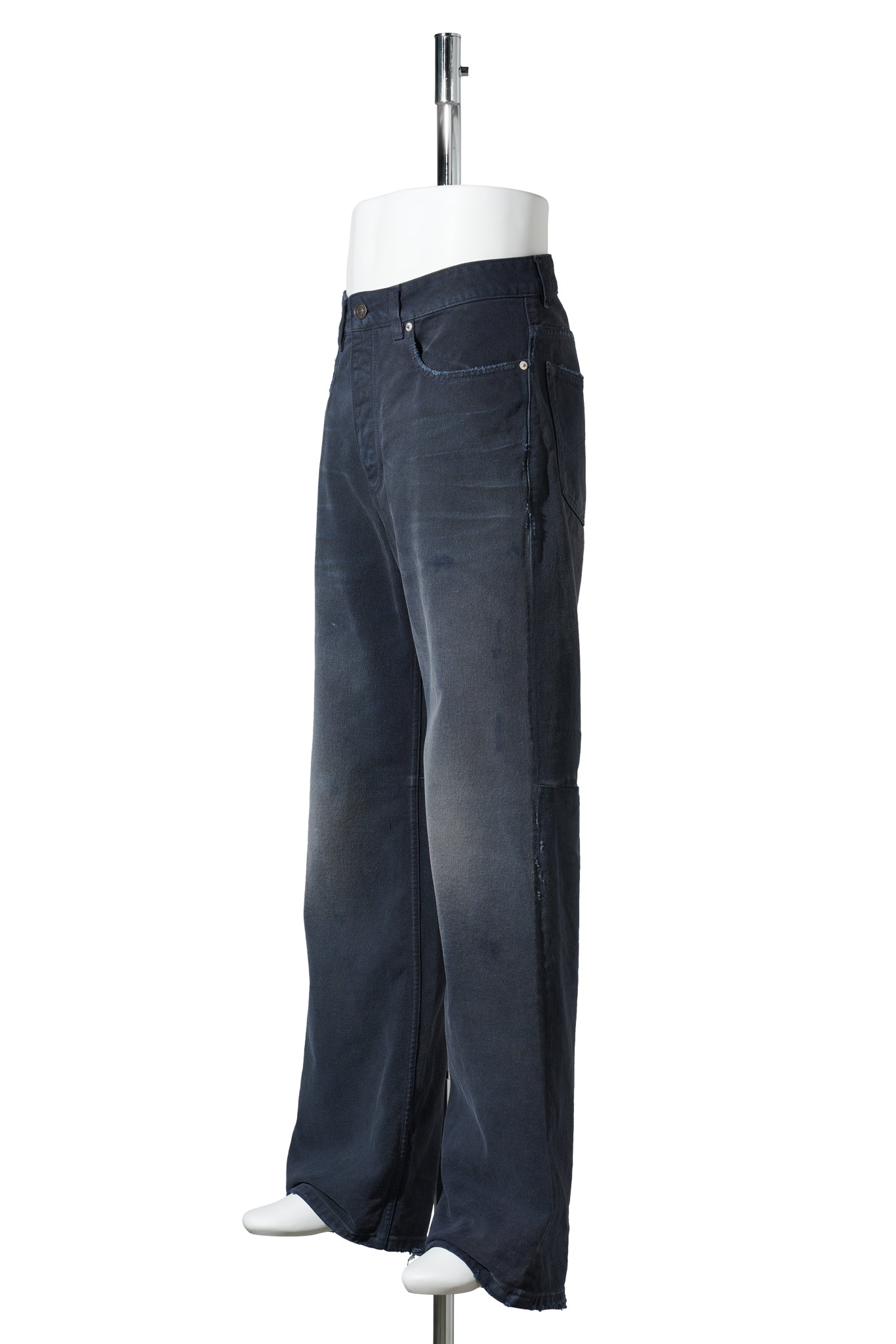 CURVED KNEE PANTS / 8074:NAVY/DIRTY DARK BLUE