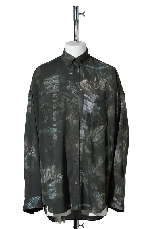 L/S COCOON SHIRT / 1055:WASHED BLACK