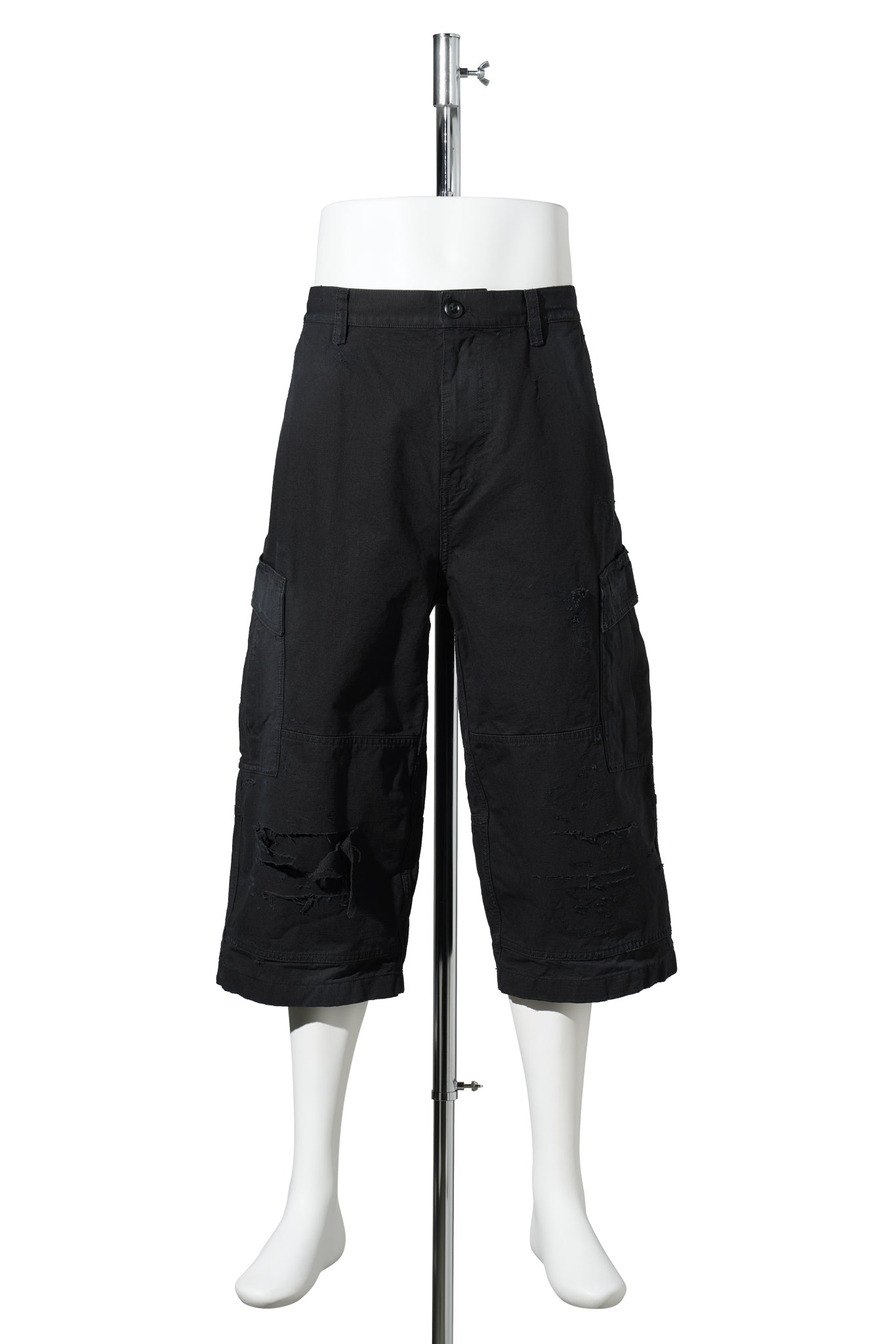 CROPPED CARGO PANTS / 1000:BLACK