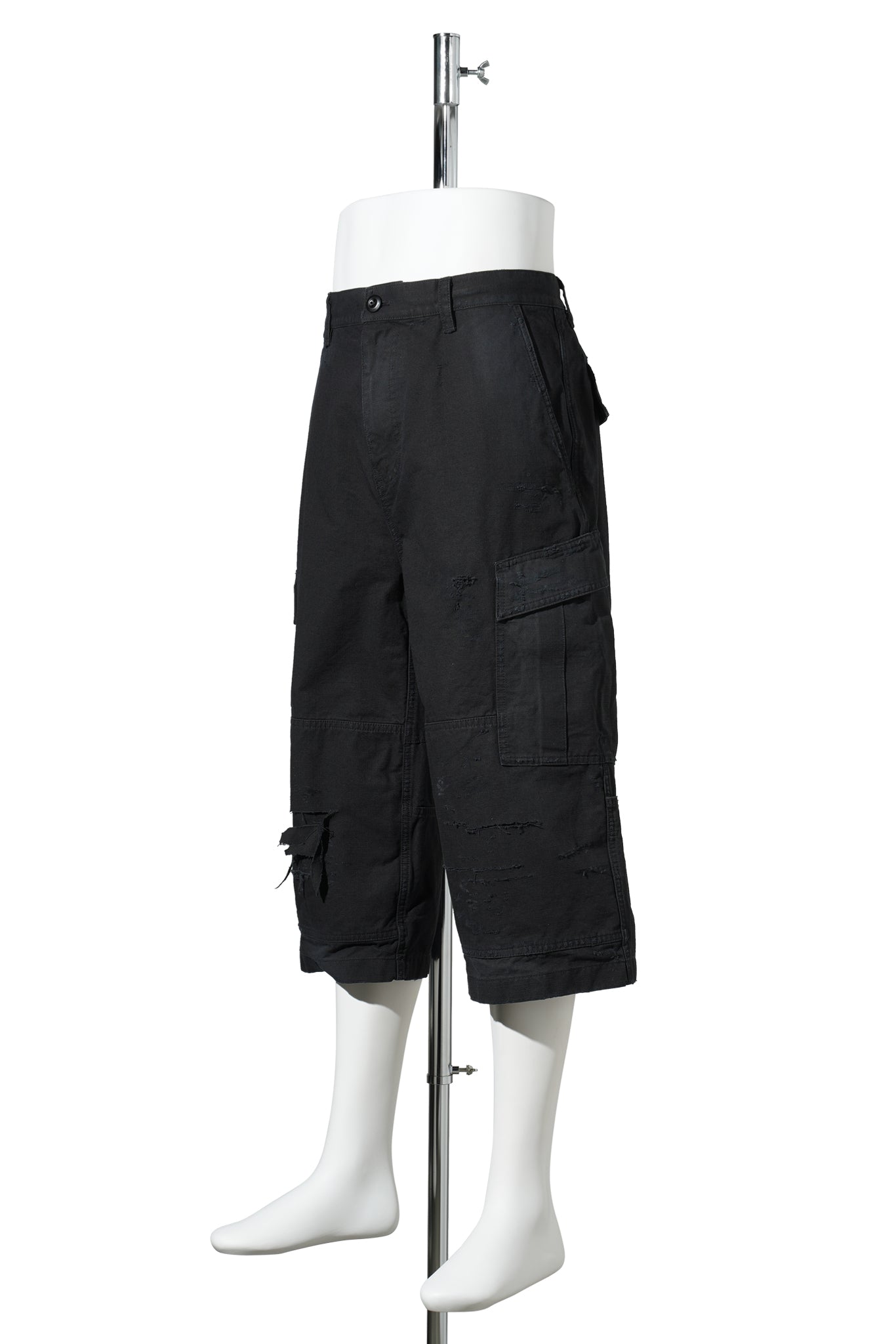 CROPPED CARGO PANTS / 1000:BLACK