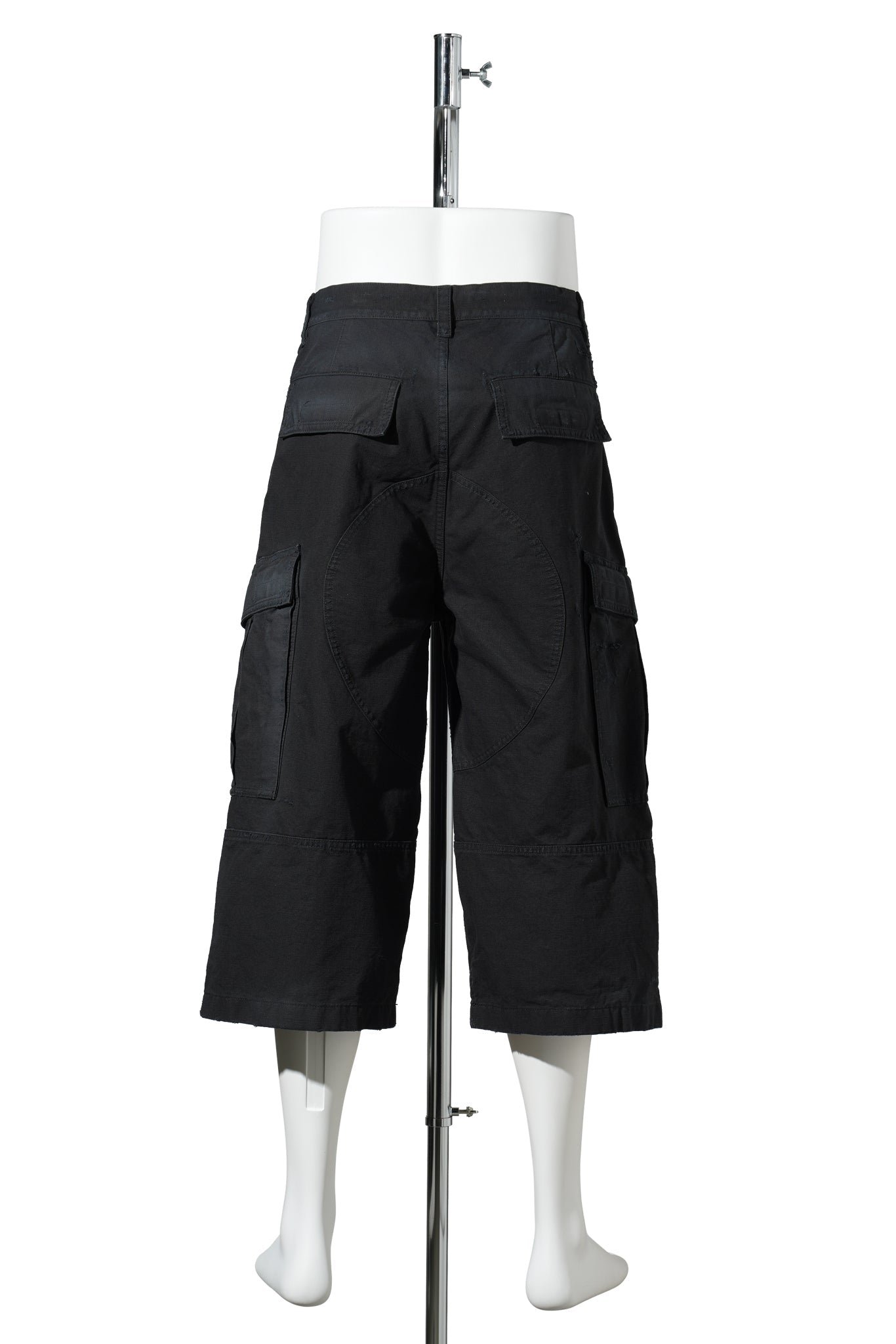 CROPPED CARGO PANTS / 1000:BLACK