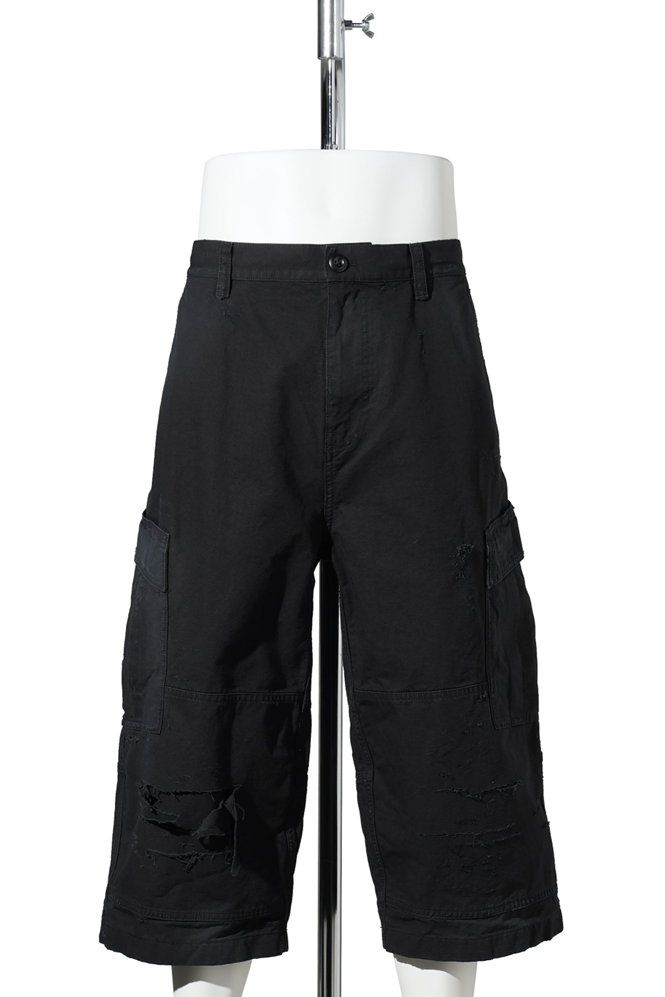CROPPED CARGO PANTS / 1000:BLACK