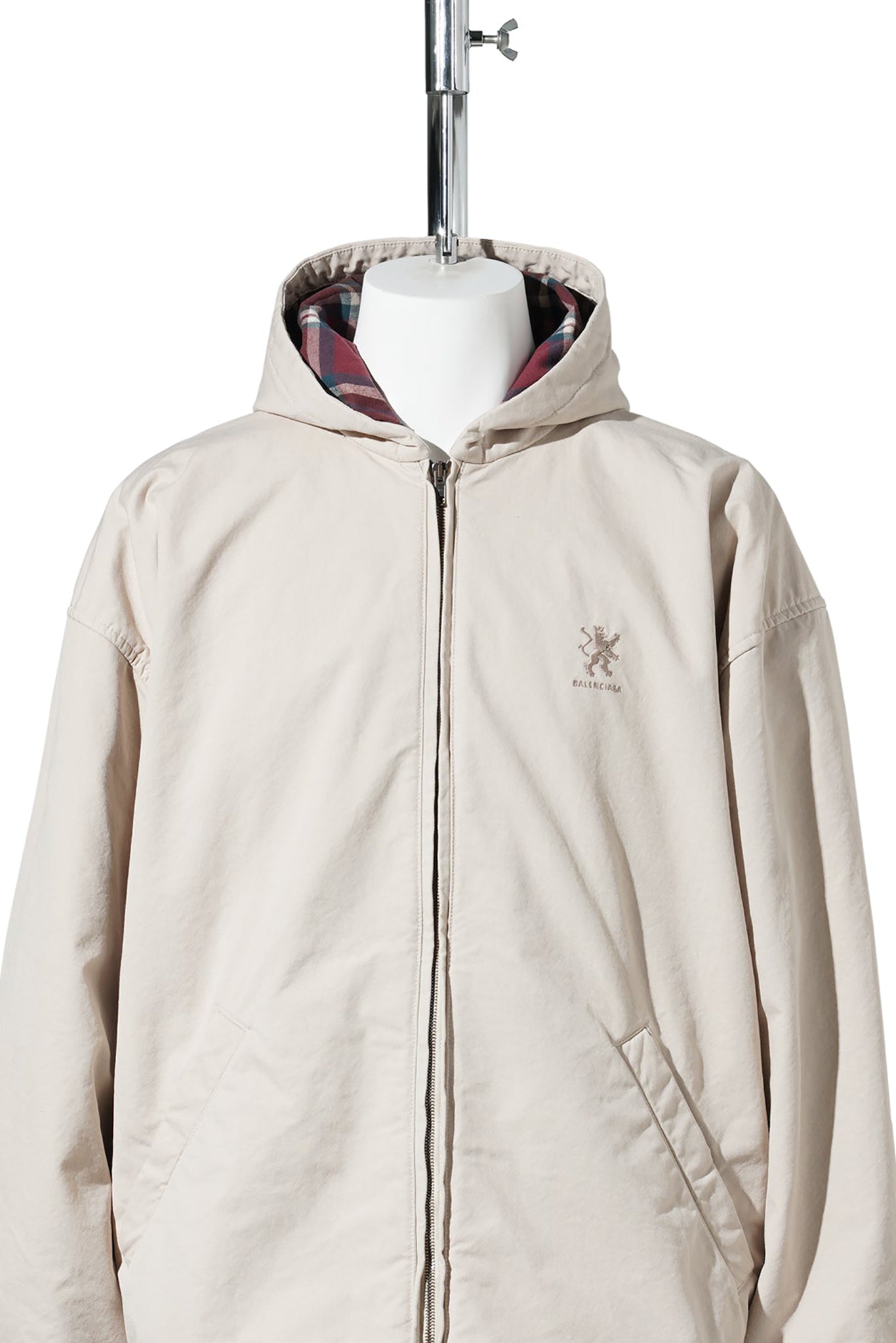HOODED ZIP UP JACKET / 9710:LIGHT BEIGE