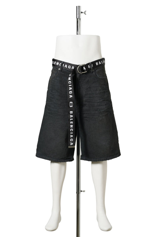 BELTED SHORTS / 2279:DARK BROWN/BLACK