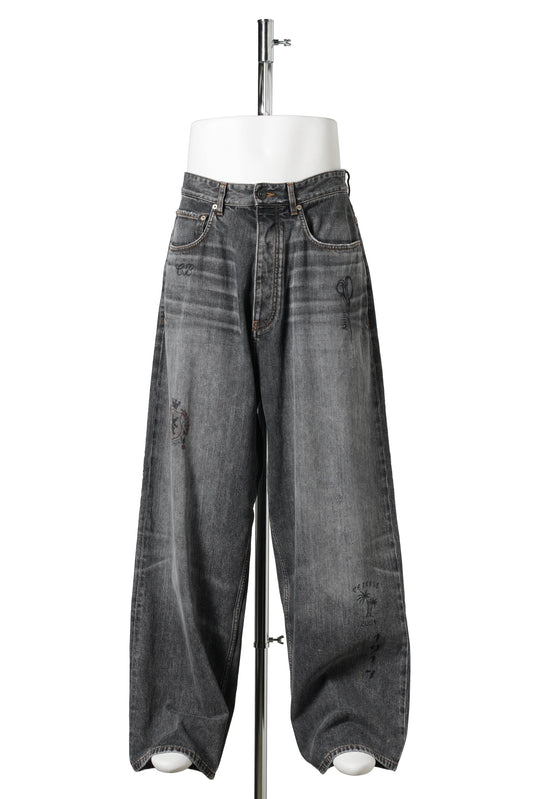 TATTOO BAGGY PANTS / 1441:DARK GREY