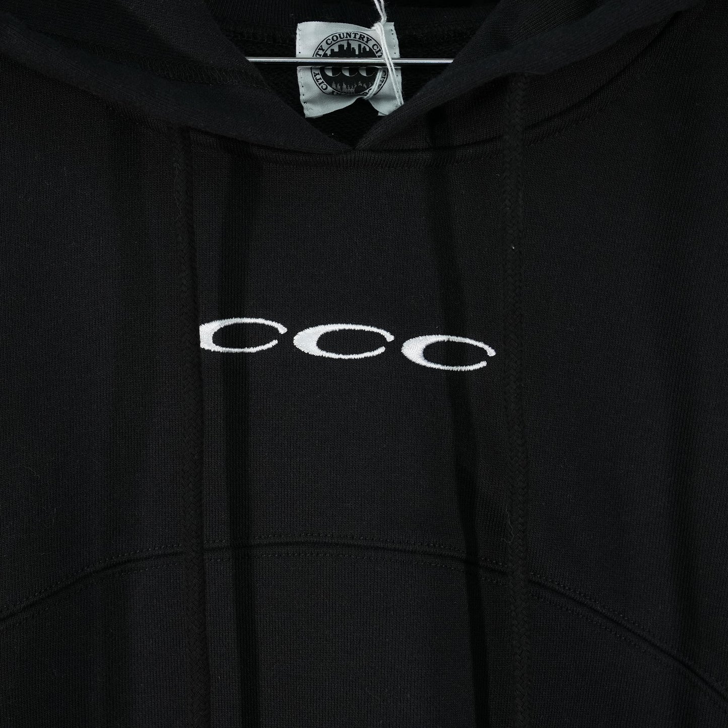 SWITCHING COTTON HOODIE / BLACK