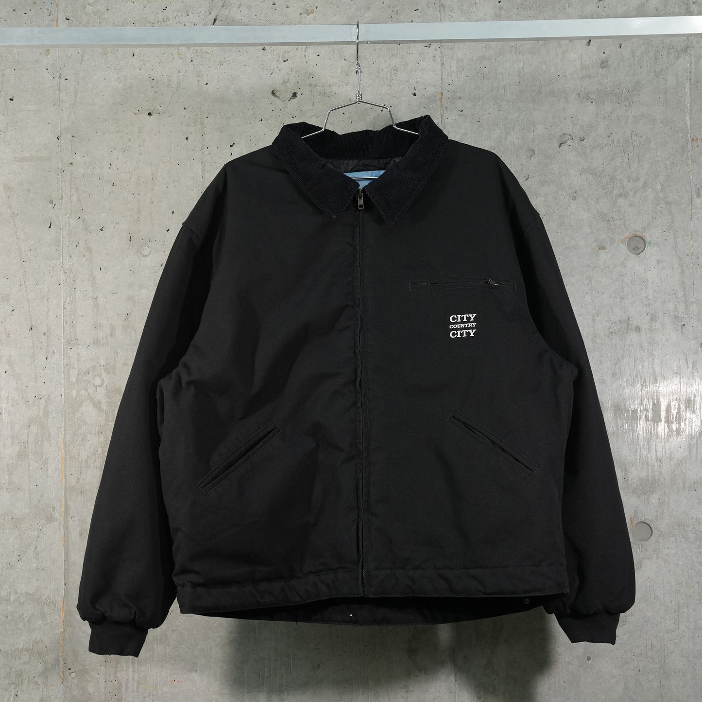 CANVAS ZIP UP JACKET / BLACK