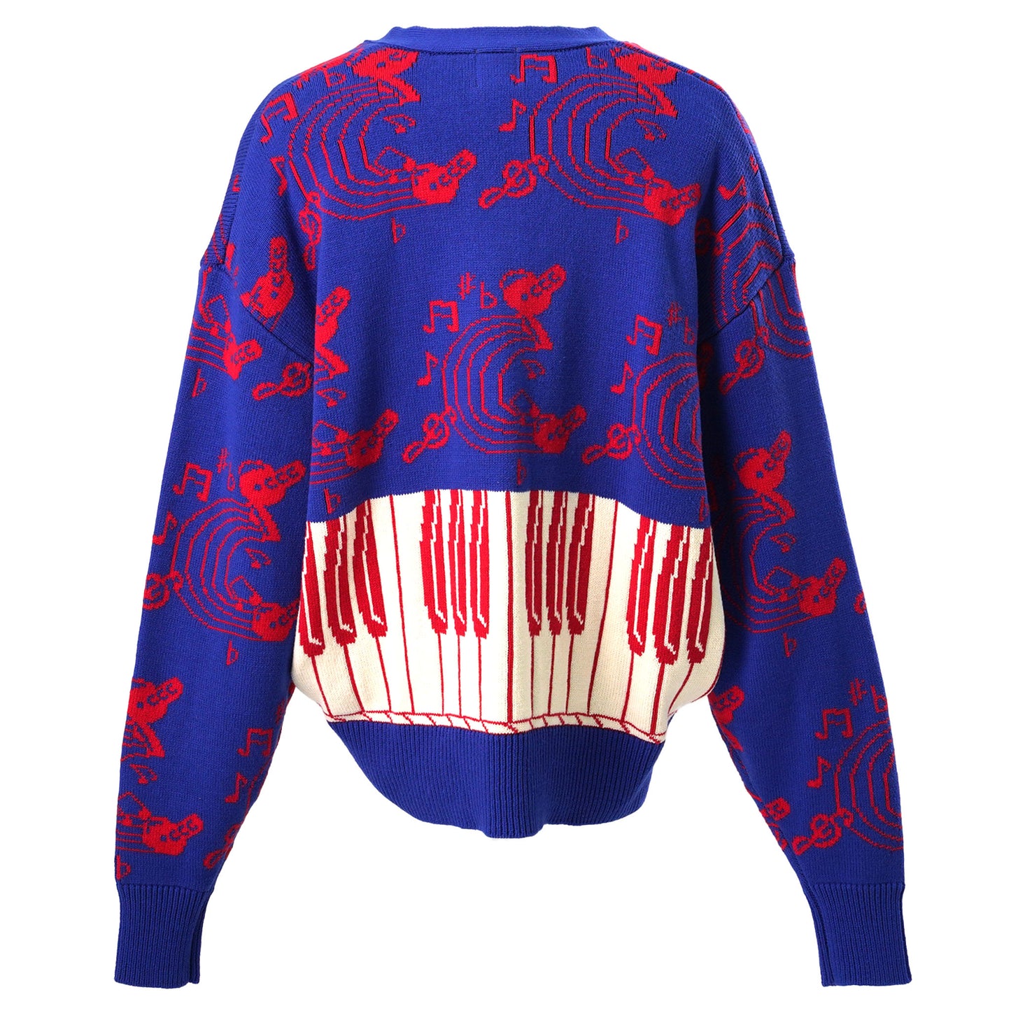 KNIT CARDIGA JAZZ / BLUE/RED