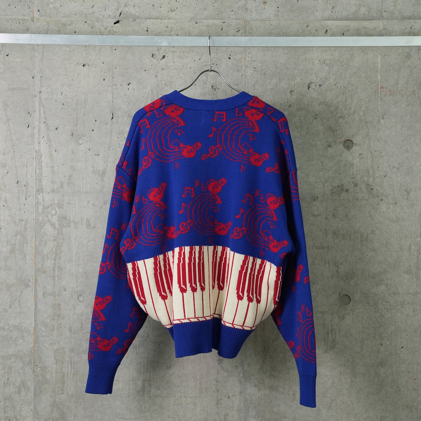 KNIT CARDIGA JAZZ / BLUE/RED