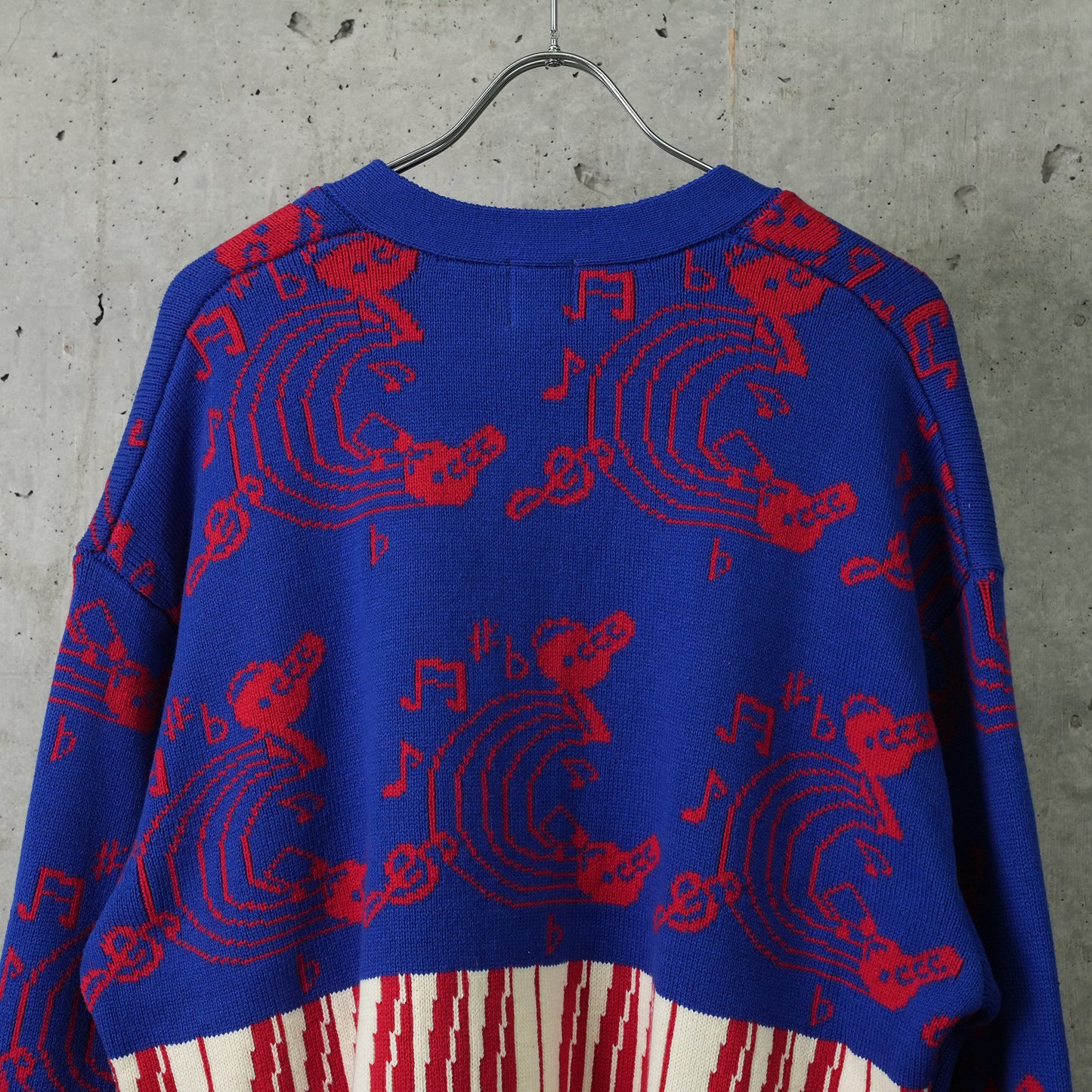 KNIT CARDIGA JAZZ / BLUE/RED