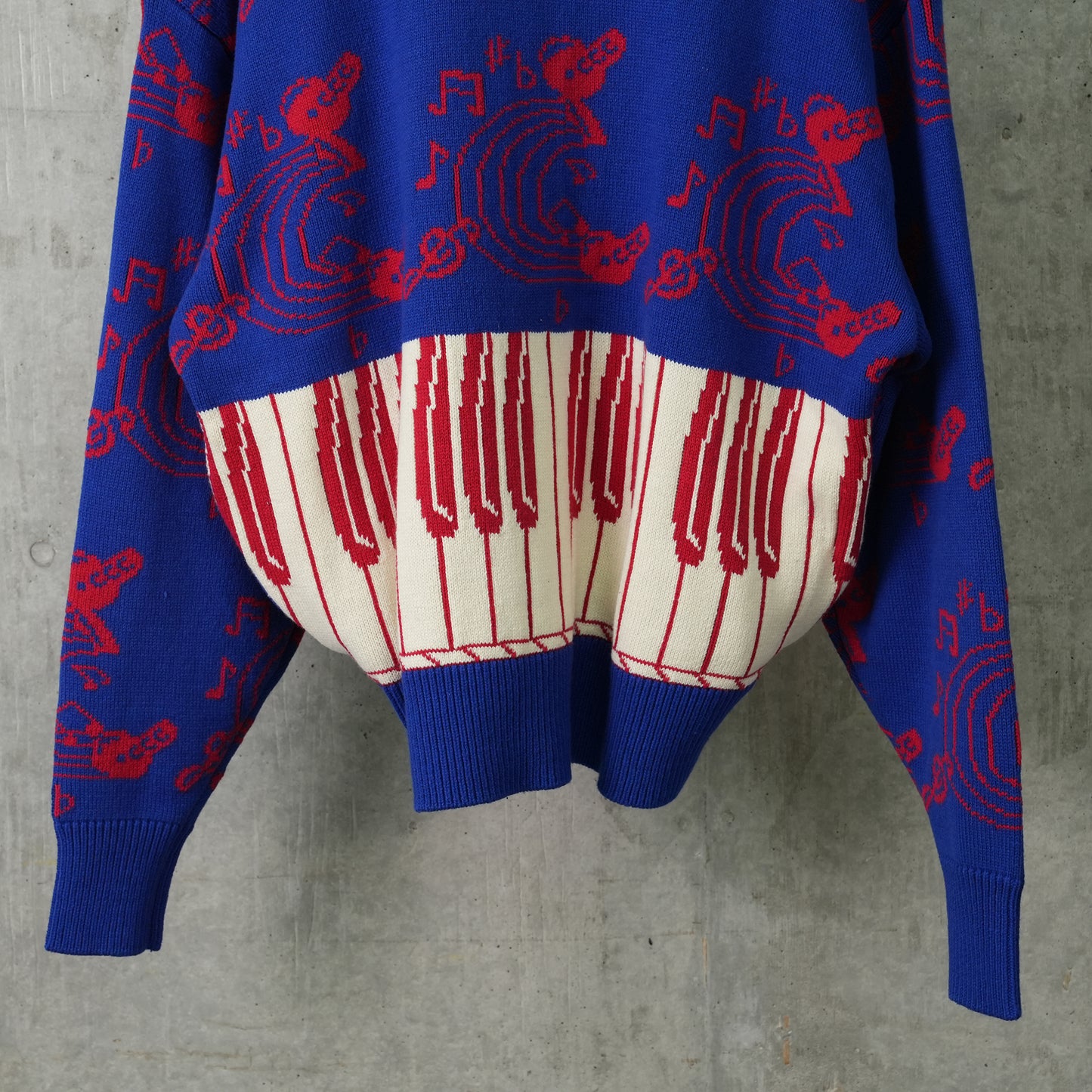 KNIT CARDIGA JAZZ / BLUE/RED