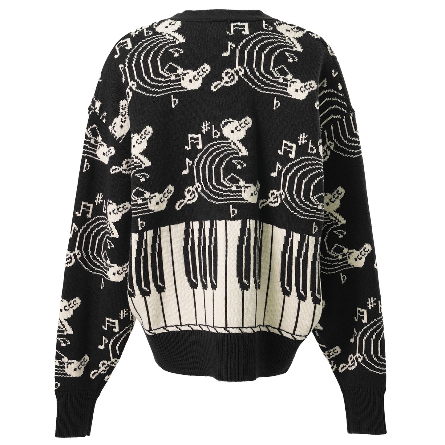 KNIT CARDIGA JAZZ / BLACK/WHITE