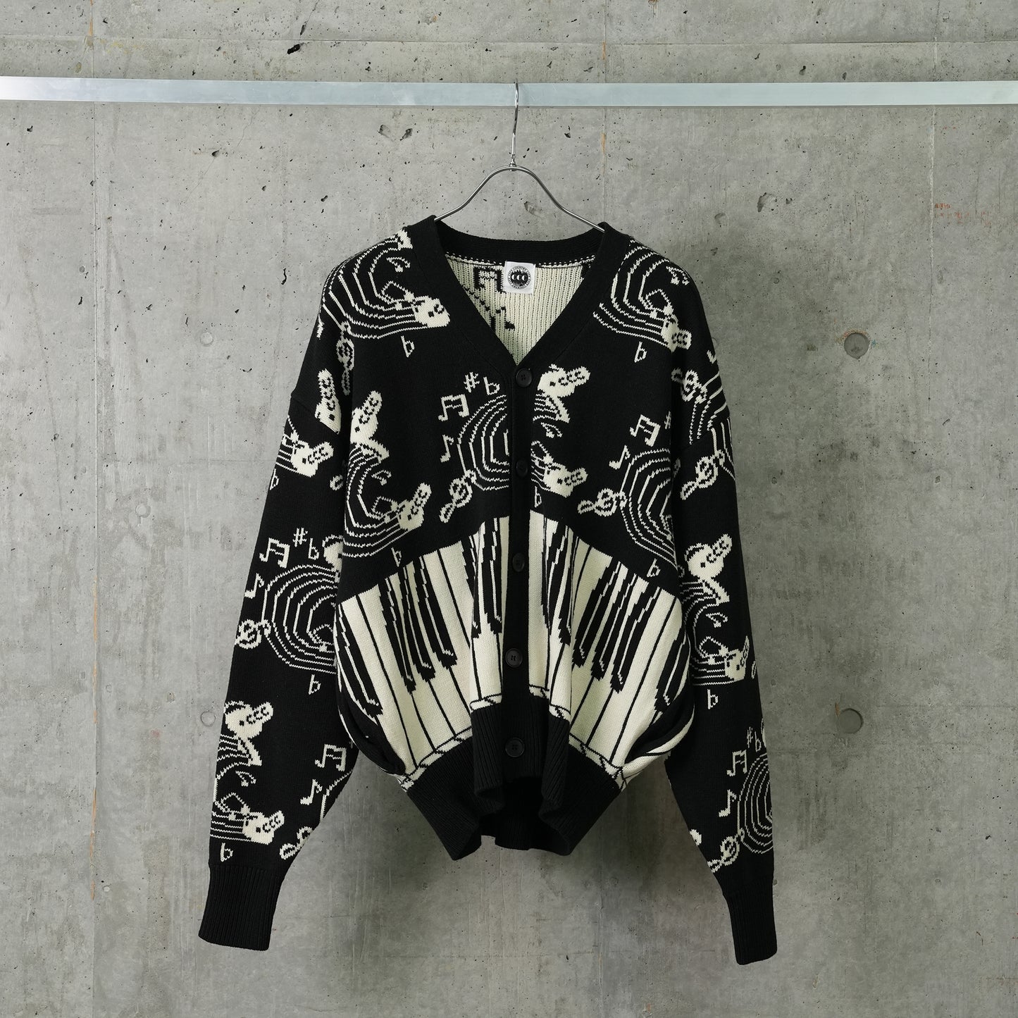 KNIT CARDIGA JAZZ / BLACK/WHITE