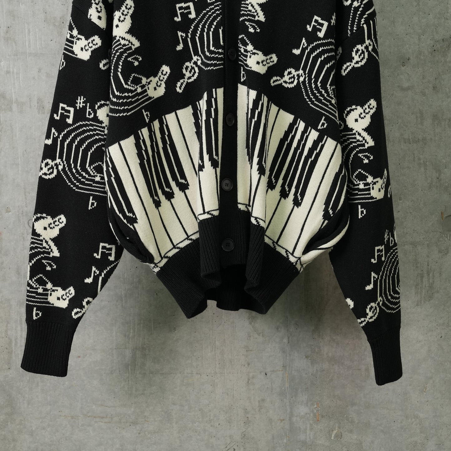 KNIT CARDIGA JAZZ / BLACK/WHITE