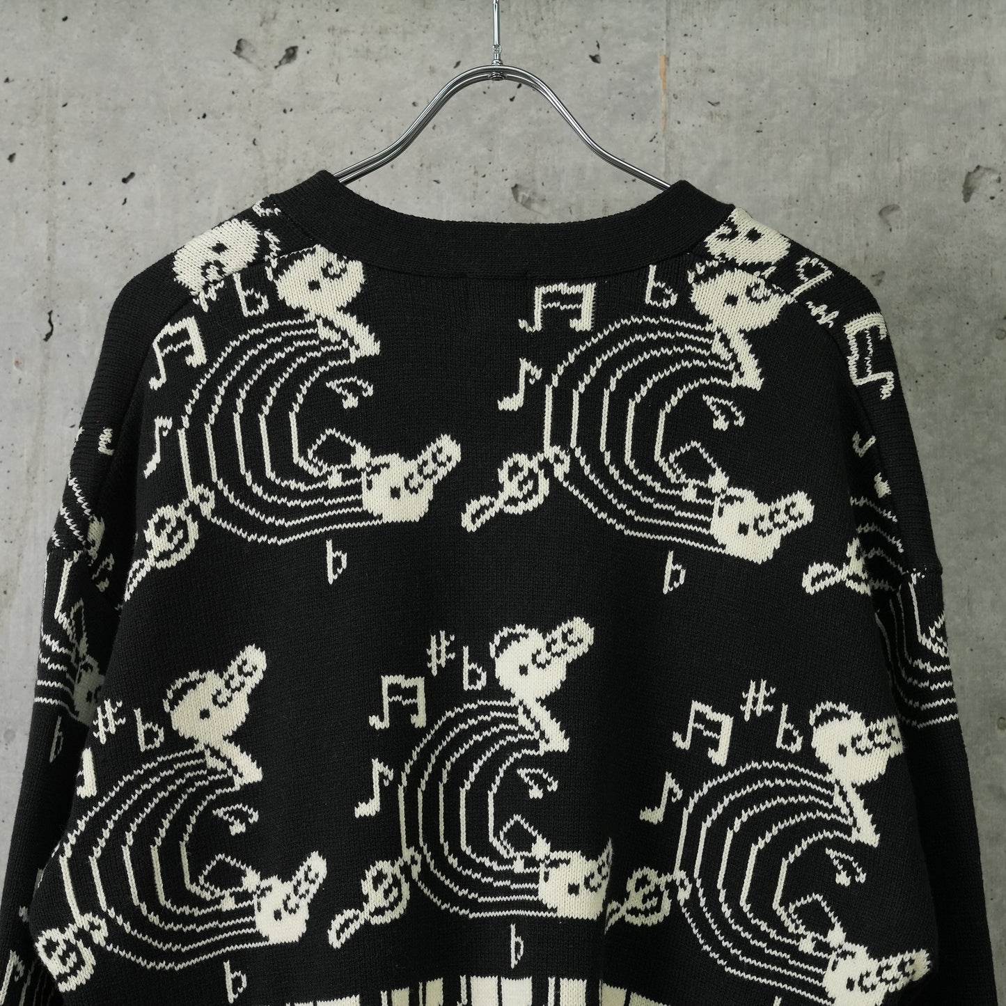 KNIT CARDIGA JAZZ / BLACK/WHITE