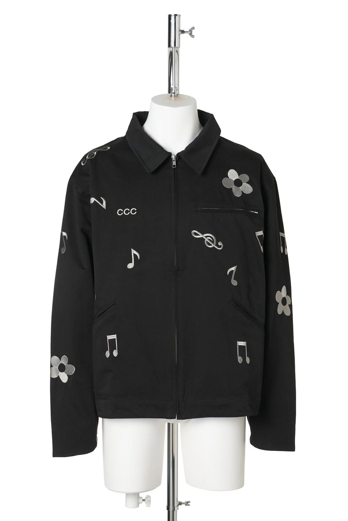 EMBROIDERY MOLSKIN BLOUSON / BLACK