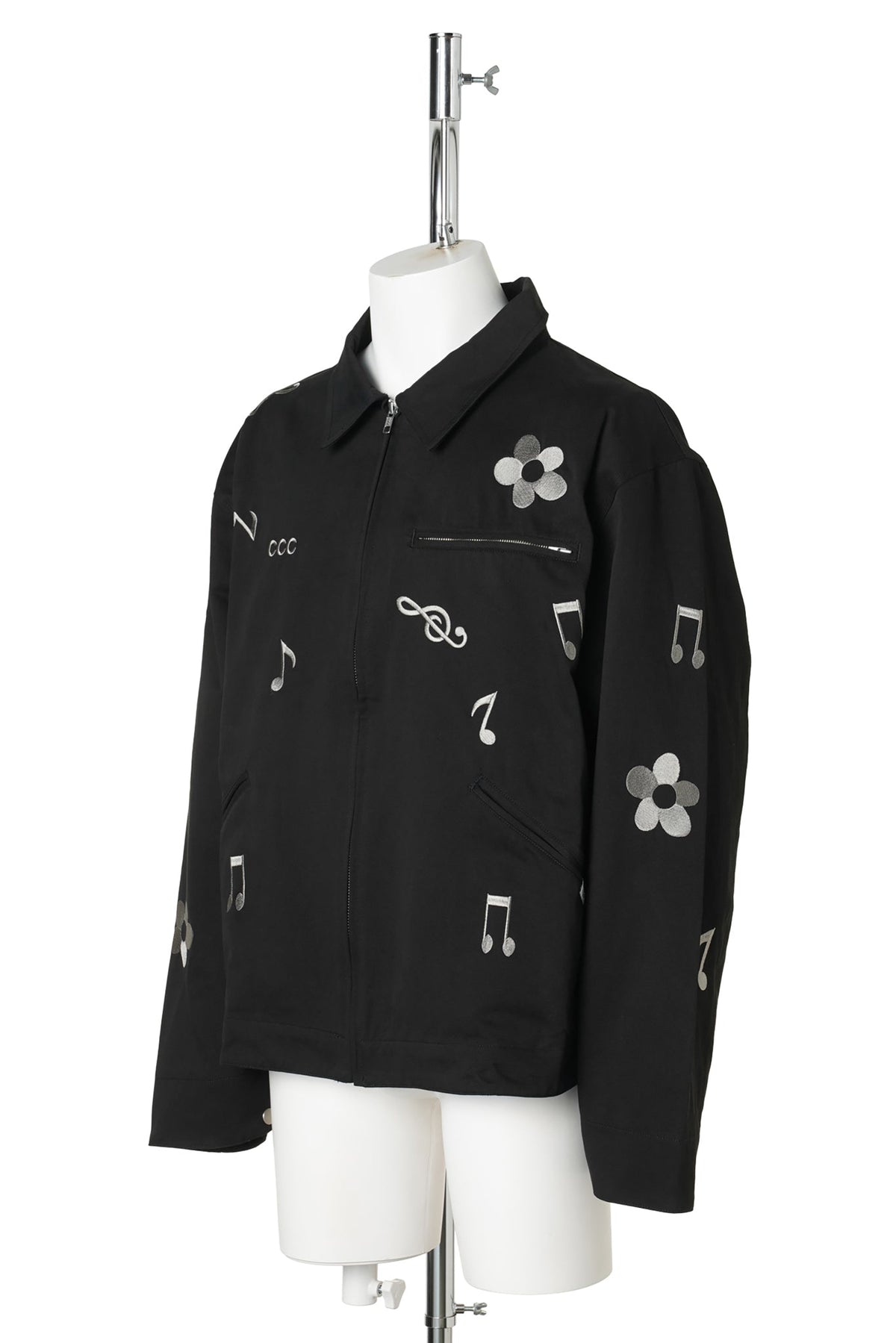 EMBROIDERY MOLSKIN BLOUSON / BLACK