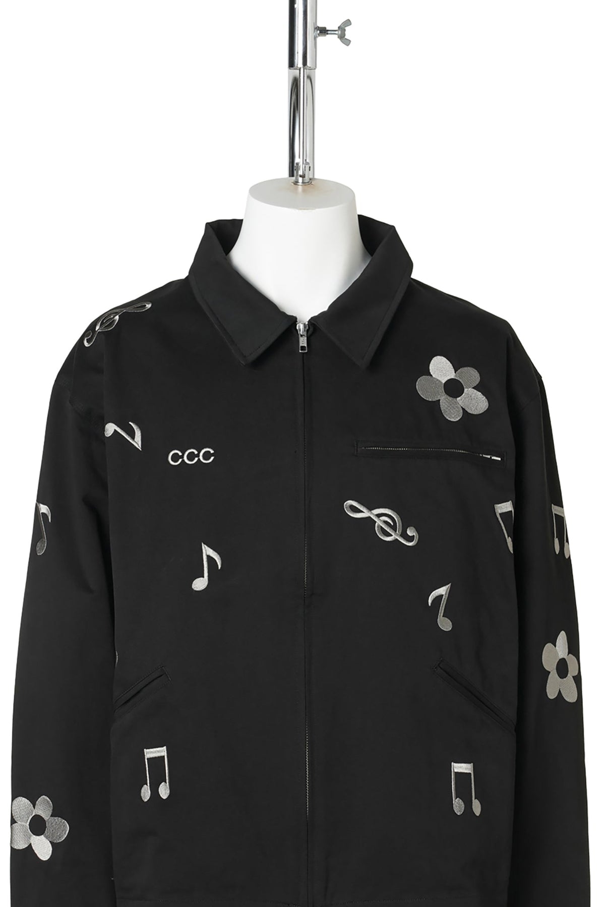 EMBROIDERY MOLSKIN BLOUSON / BLACK