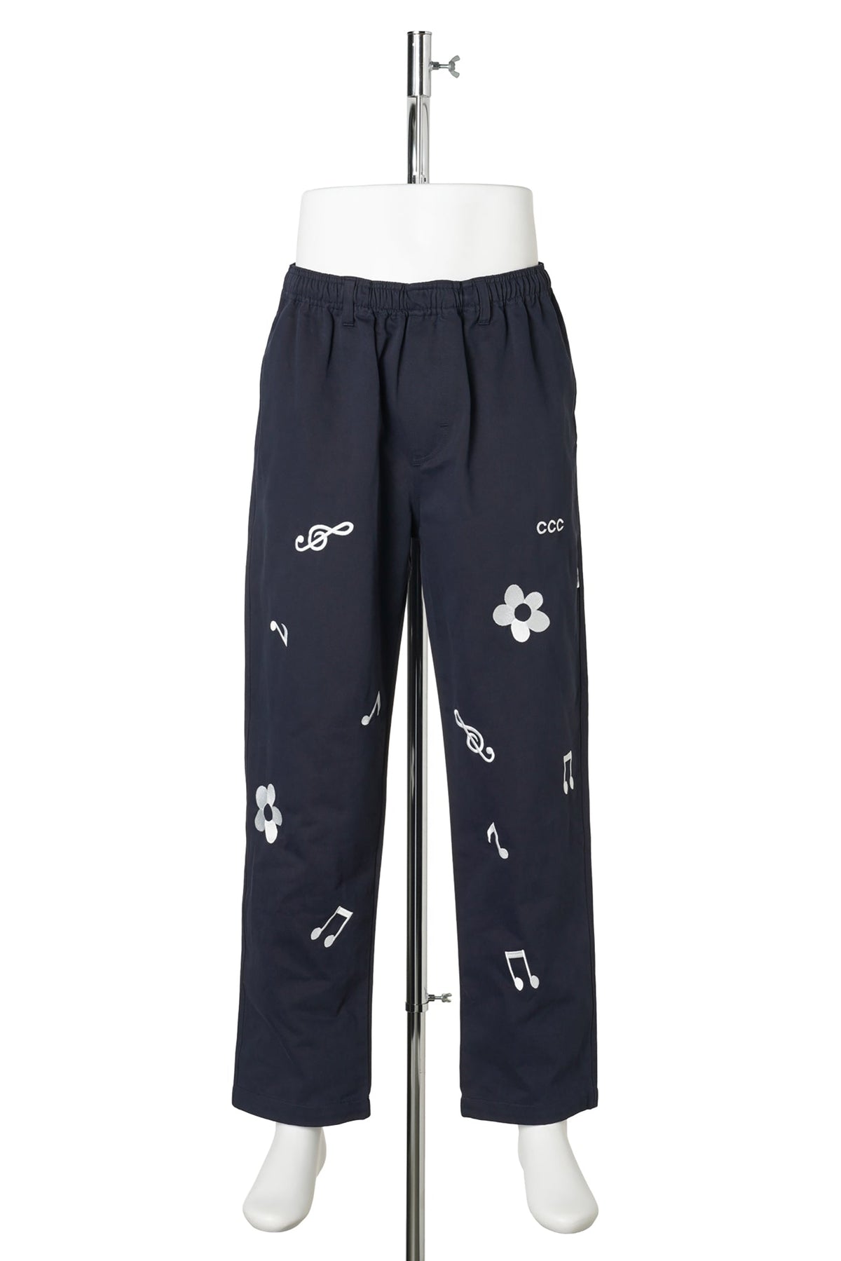EMBROIDERY MOLSKIN EASY PANTS / NAVY