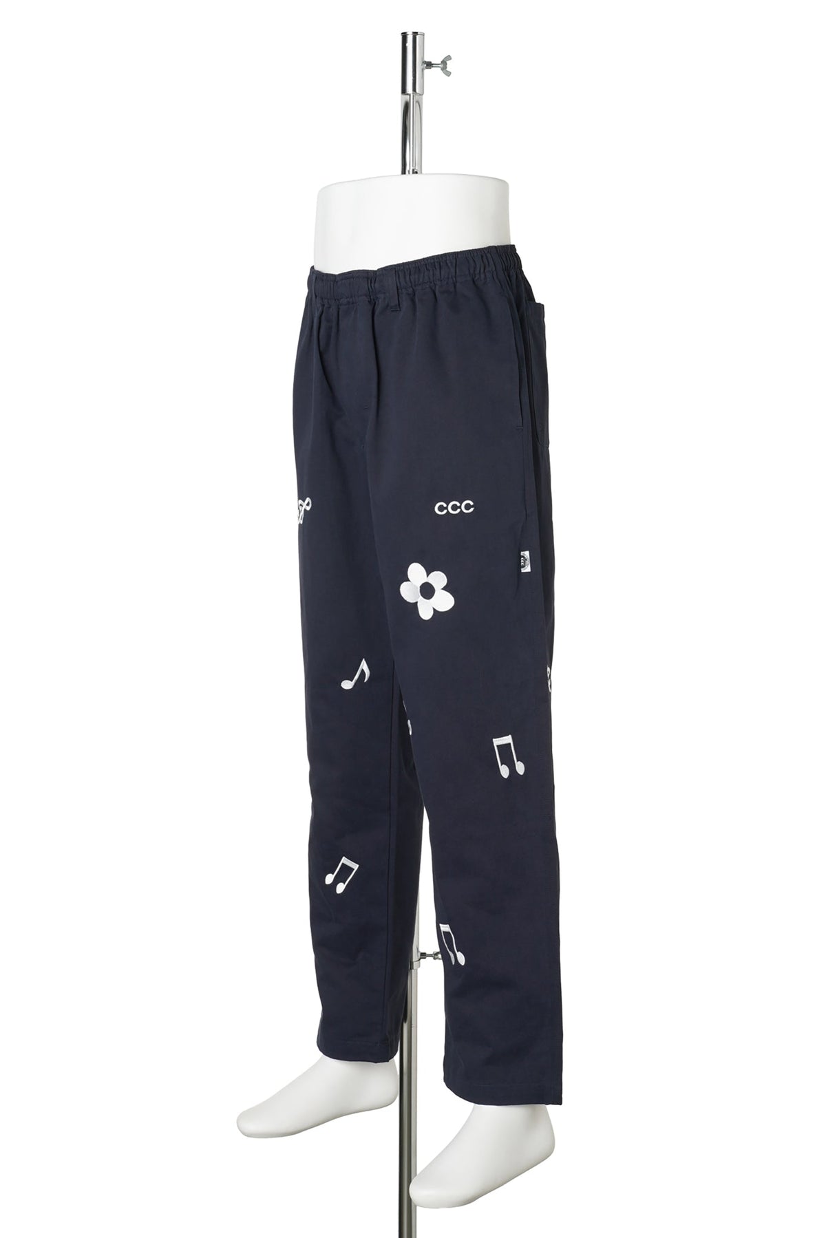 EMBROIDERY MOLSKIN EASY PANTS / NAVY