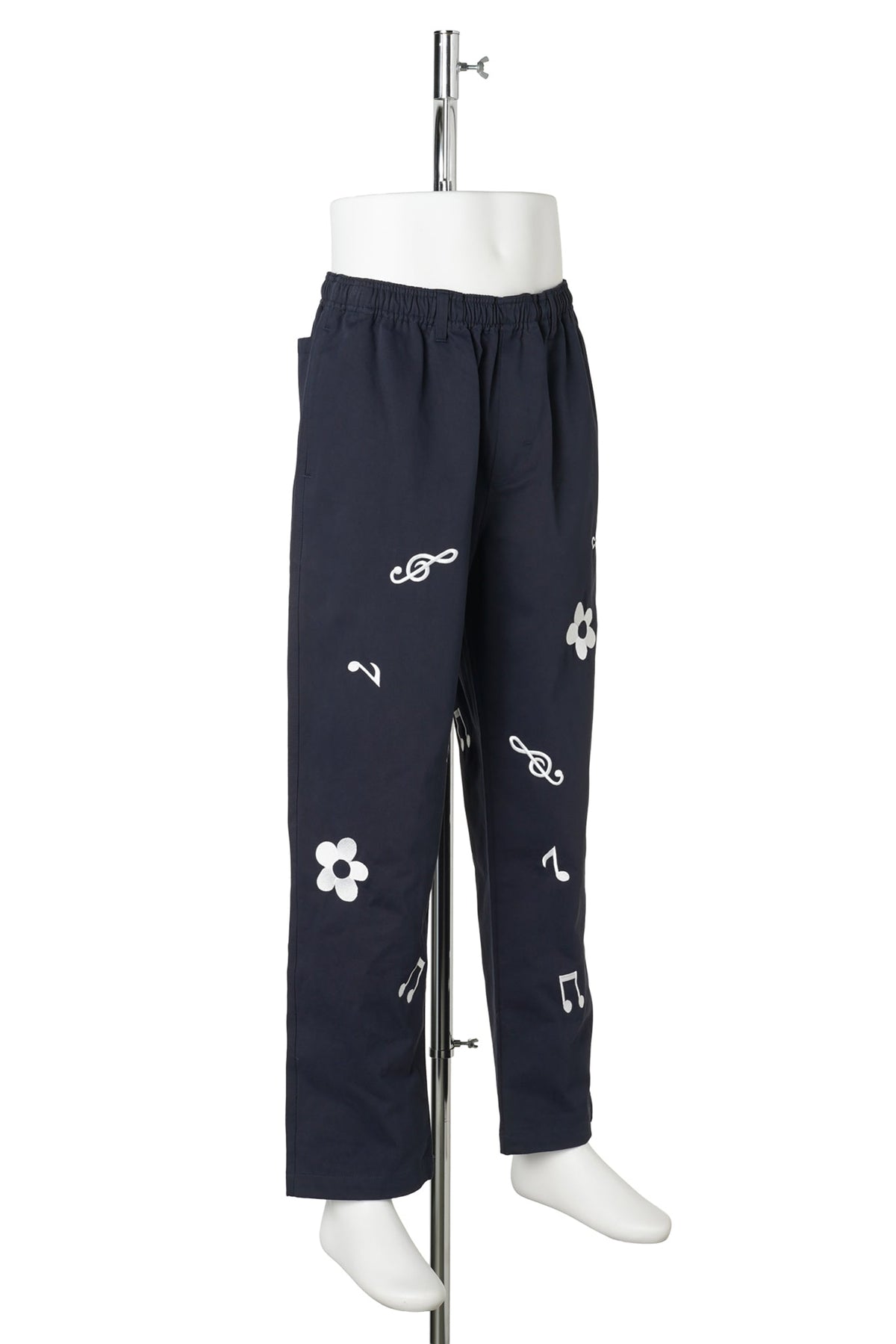 EMBROIDERY MOLSKIN EASY PANTS / NAVY