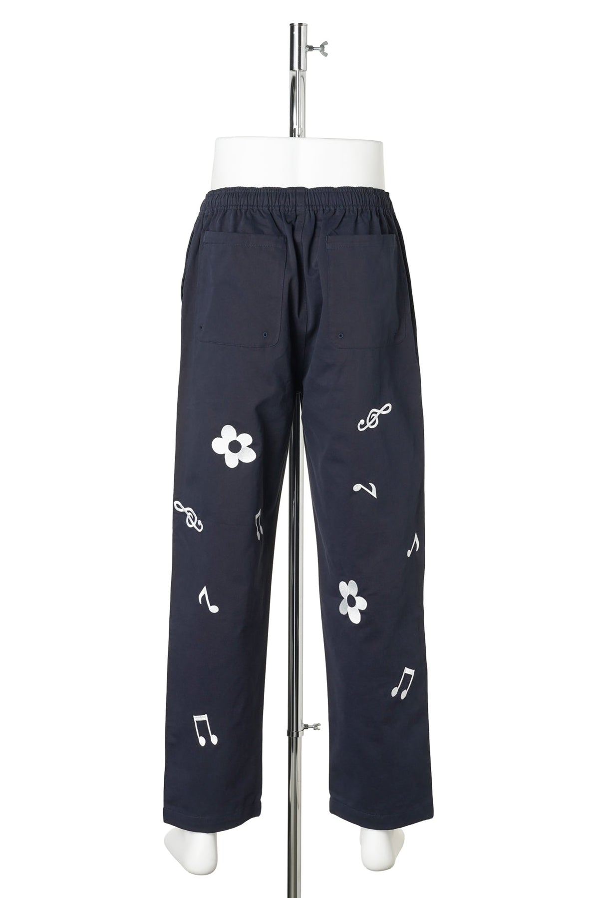 EMBROIDERY MOLSKIN EASY PANTS / NAVY