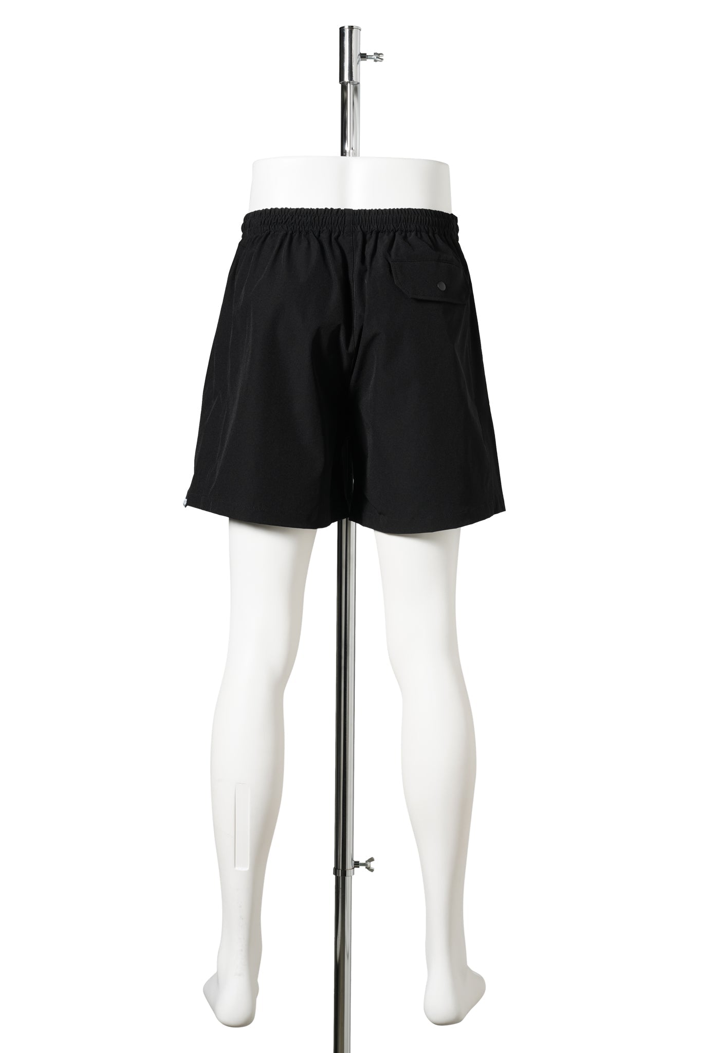 EMBROIDERD LOGO STRECH NYLON EASY SHORTS / BLACK