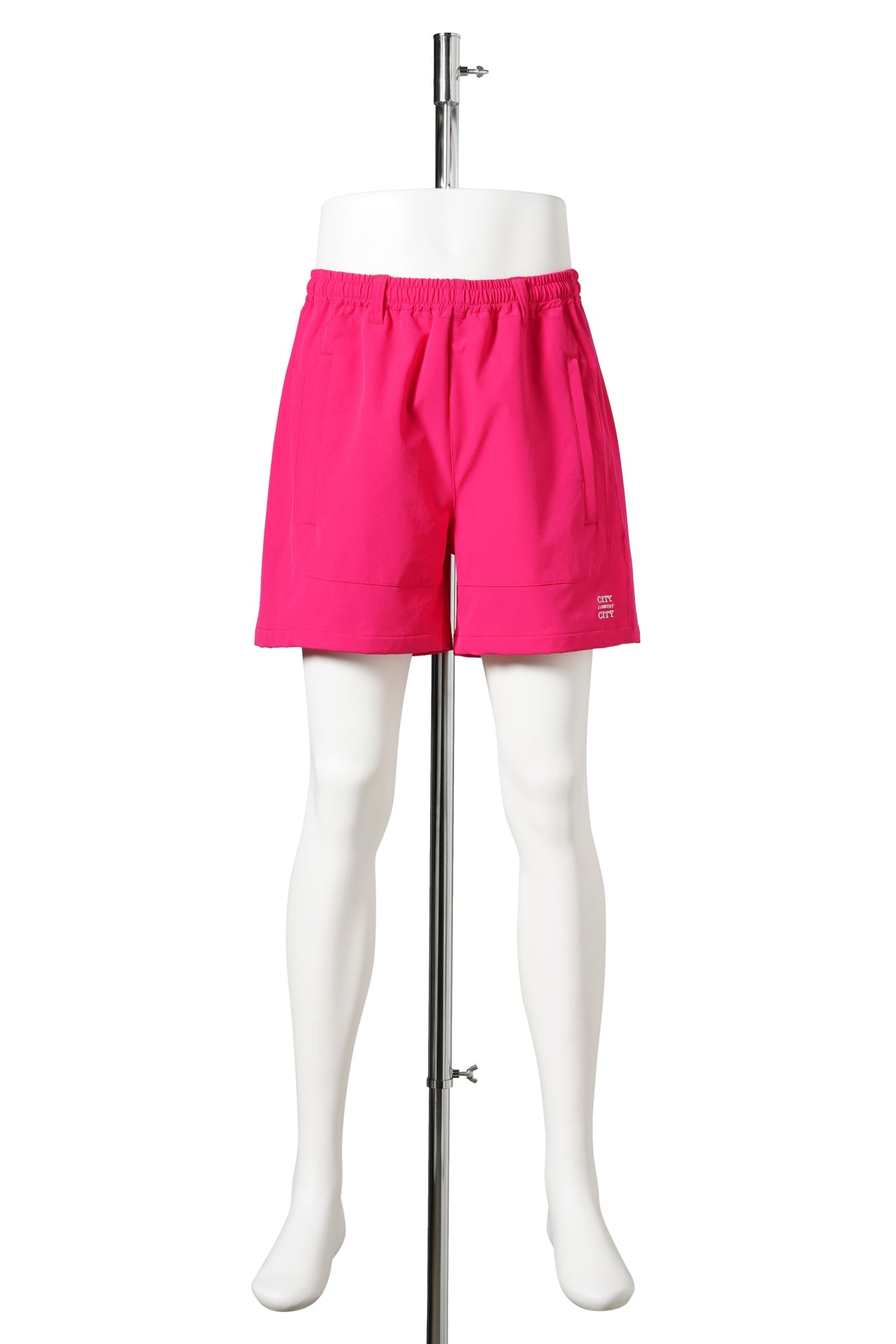 EMBROIDERD LOGO STRECH NYLON EASY SHORTS / PINK