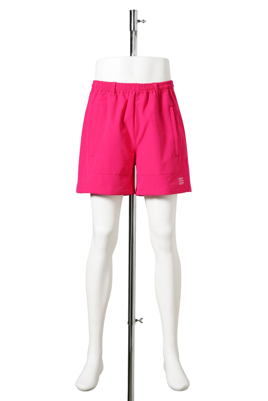 EMBROIDERD LOGO STRECH NYLON EASY SHORTS / PINK