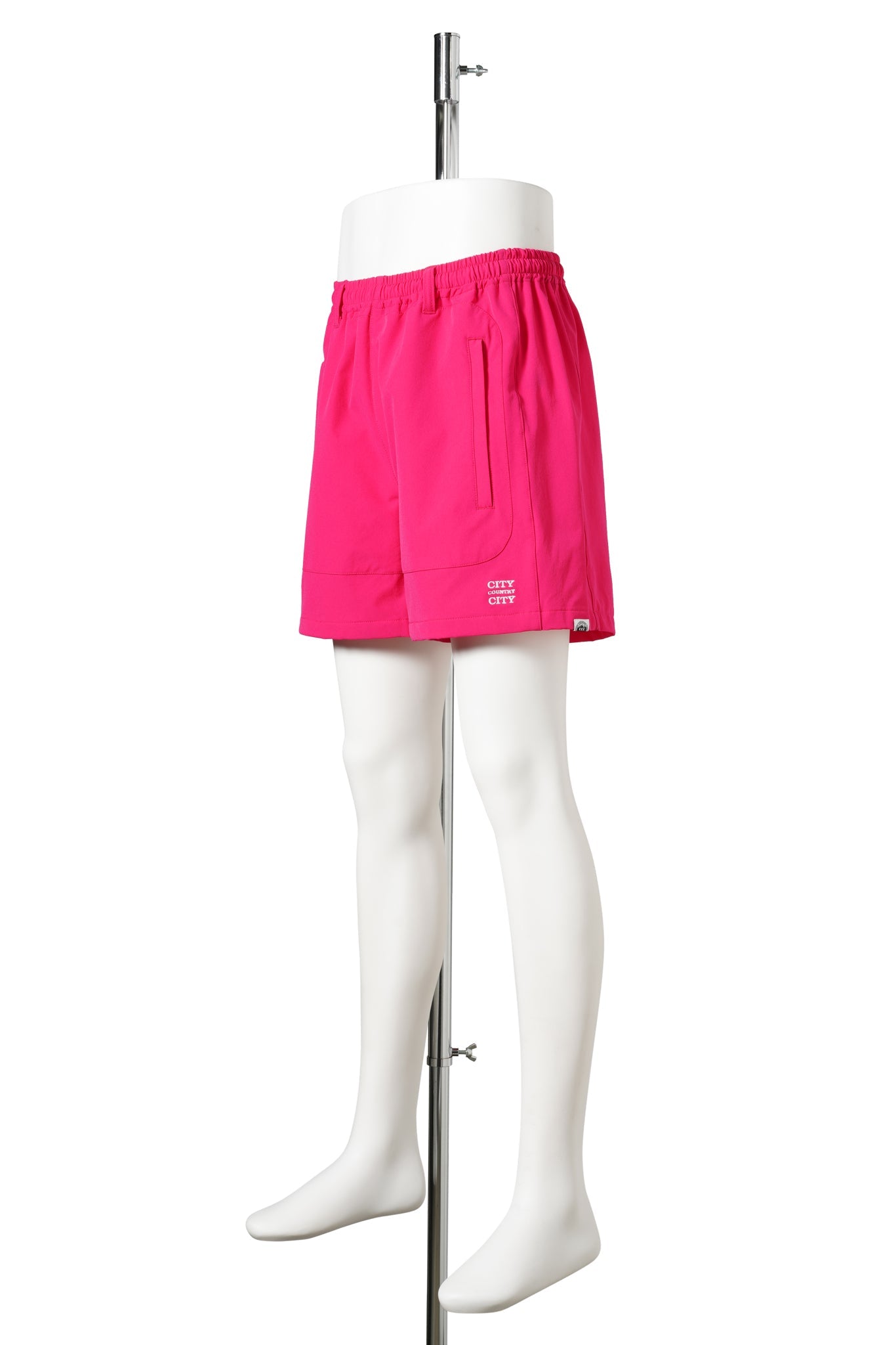 EMBROIDERD LOGO STRECH NYLON EASY SHORTS / PINK