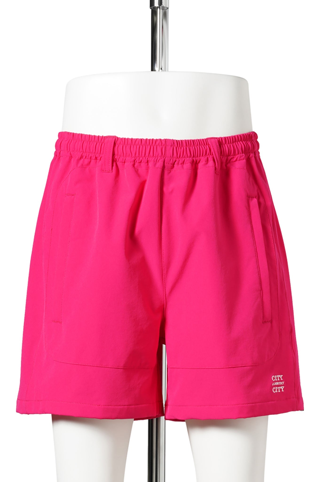 EMBROIDERD LOGO STRECH NYLON EASY SHORTS / PINK