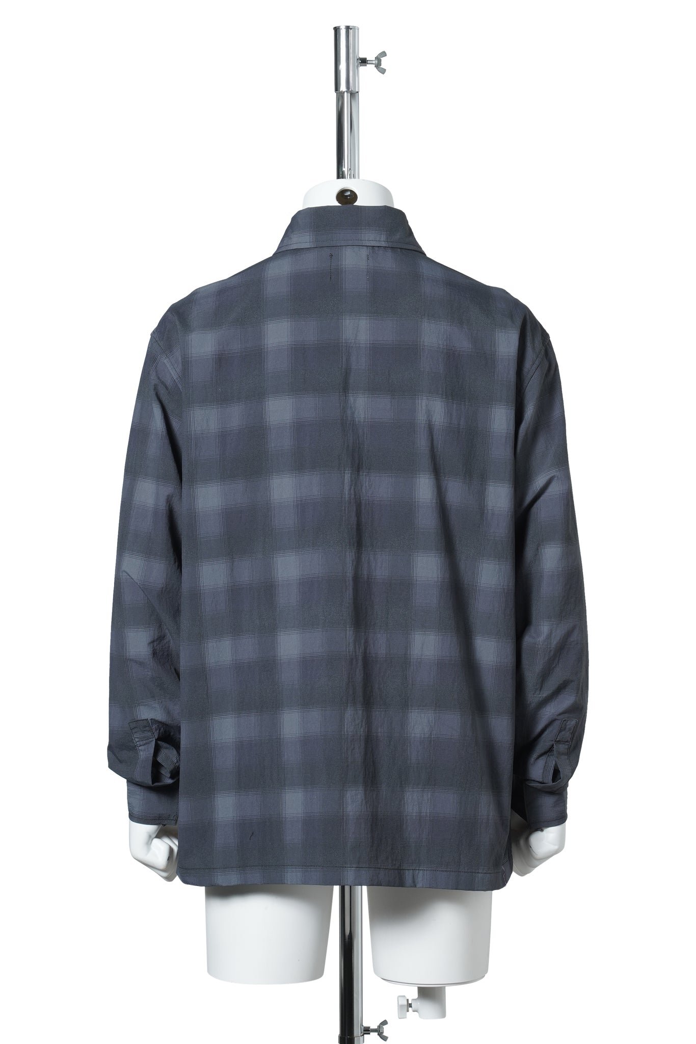 TASLAN NYLON CHECK SHIRT / BLACK