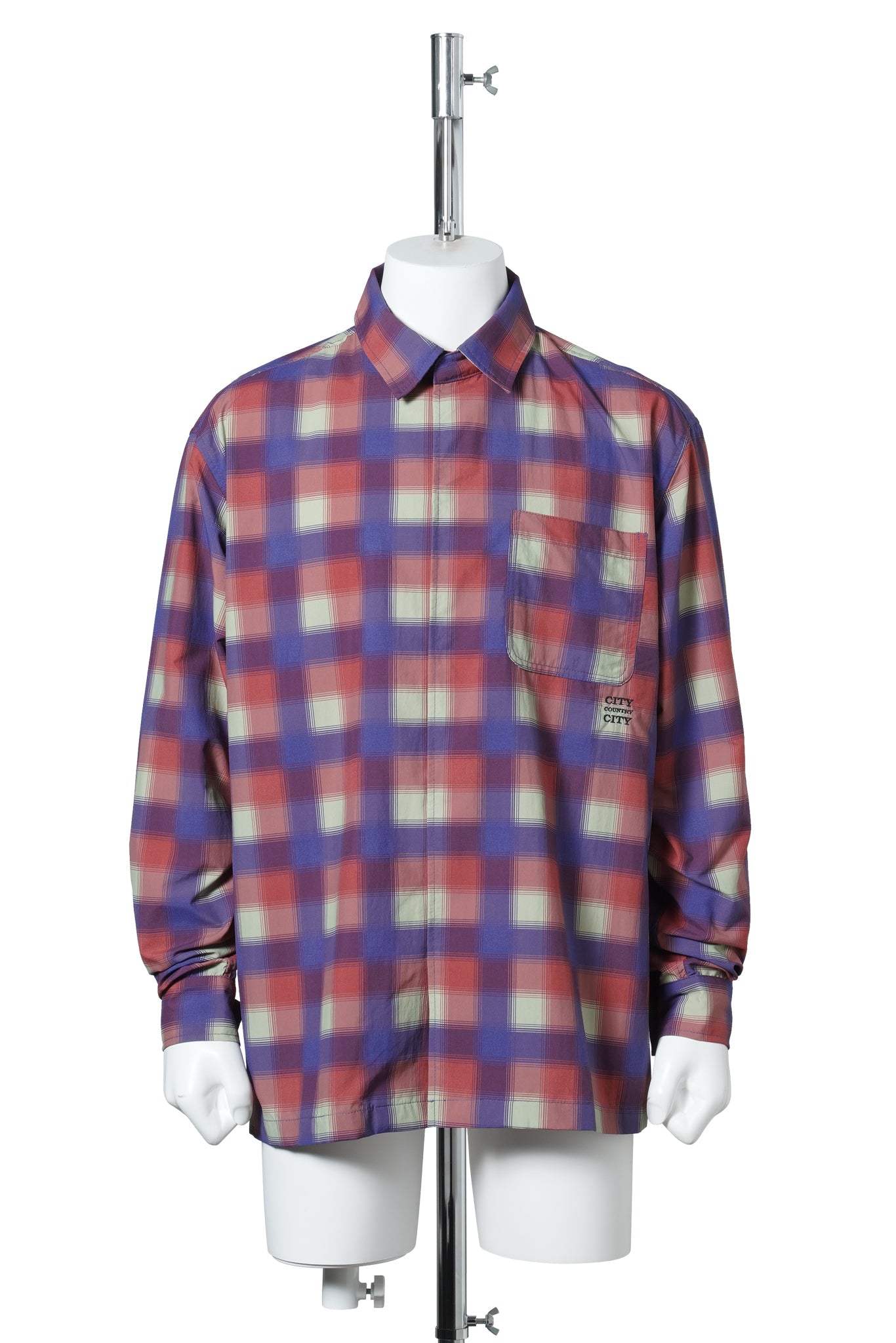 TASLAN NYLON CHECK SHIRT / RED