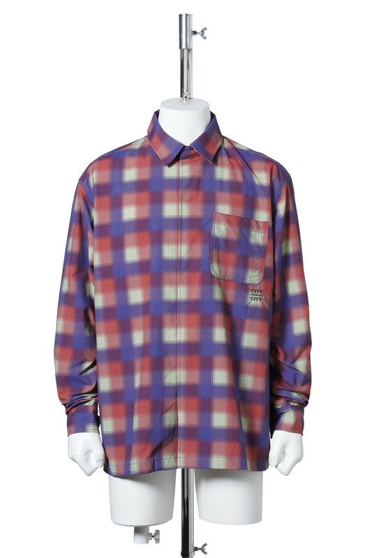 TASLAN NYLON CHECK SHIRT / RED
