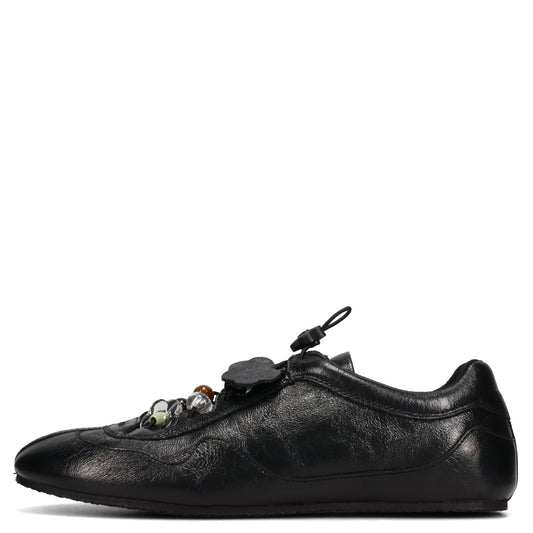 SLIM SNEAKER WITH BEADS / BLACK