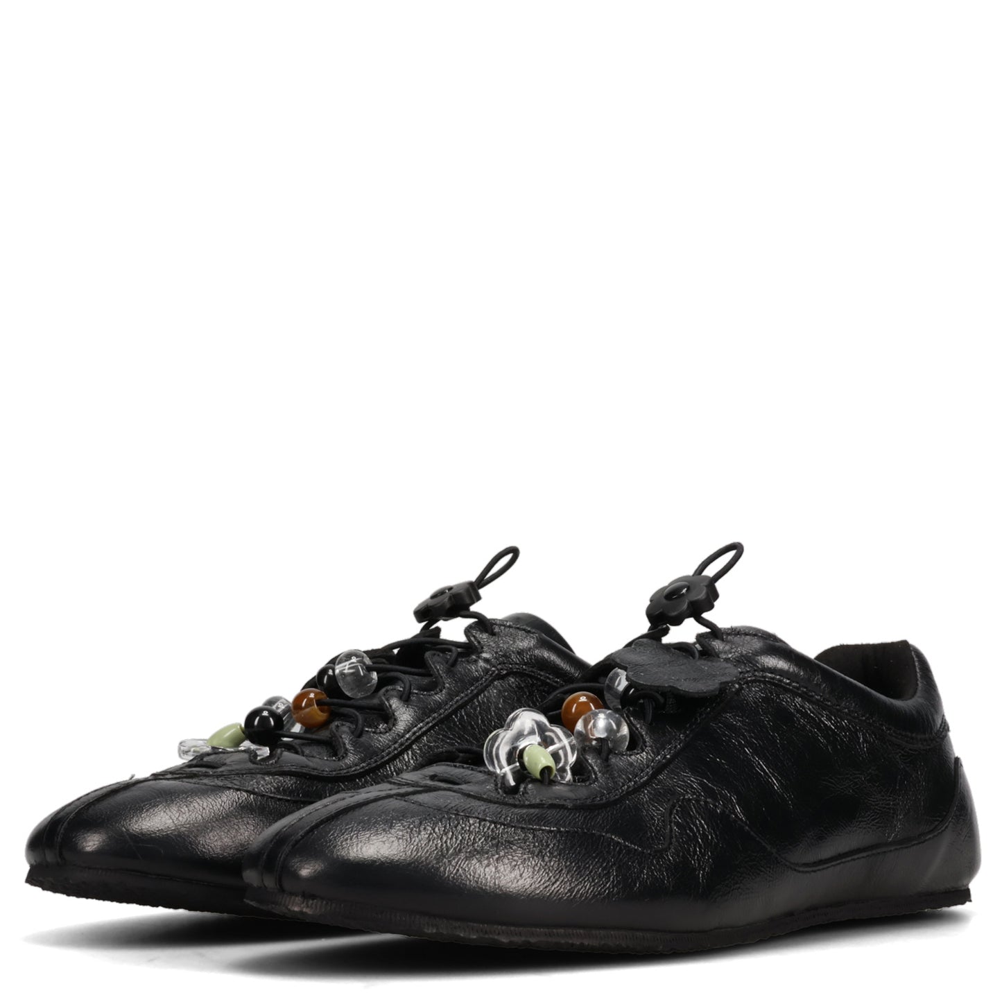 SLIM SNEAKER WITH BEADS / BLACK