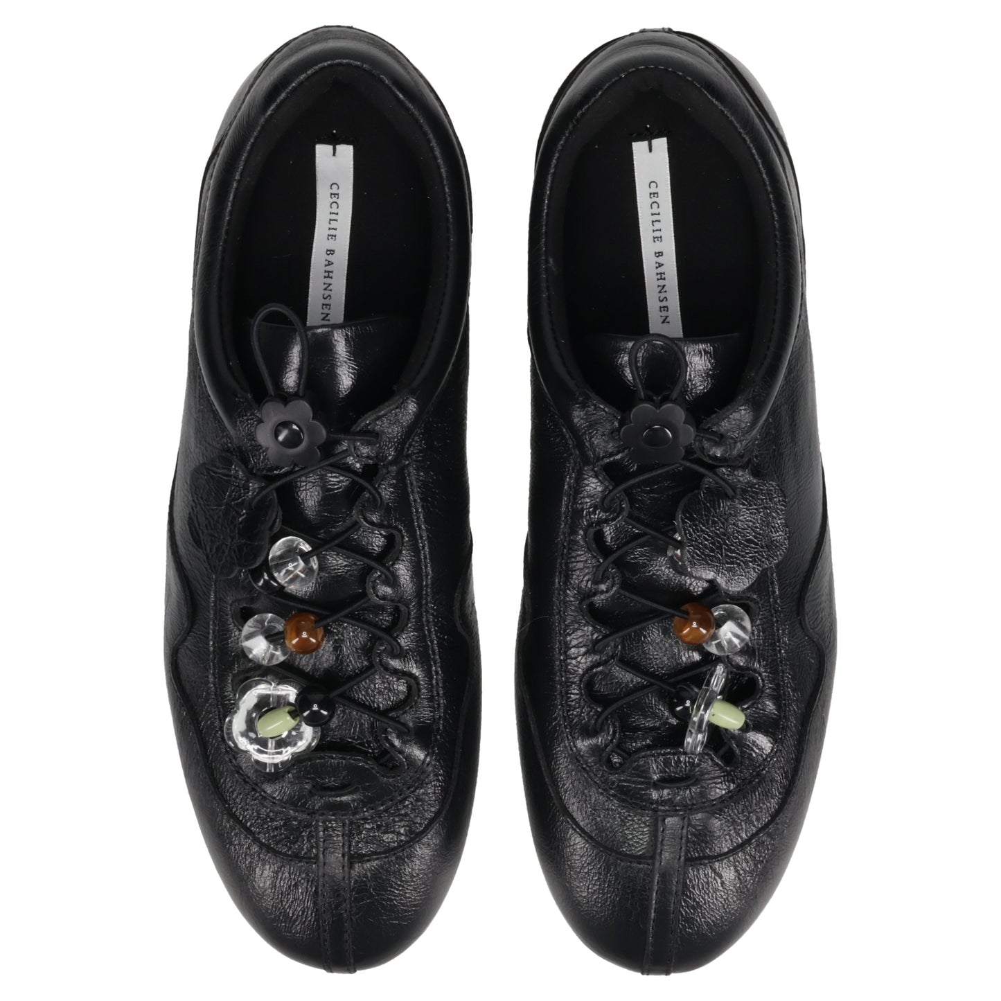 SLIM SNEAKER WITH BEADS / BLACK