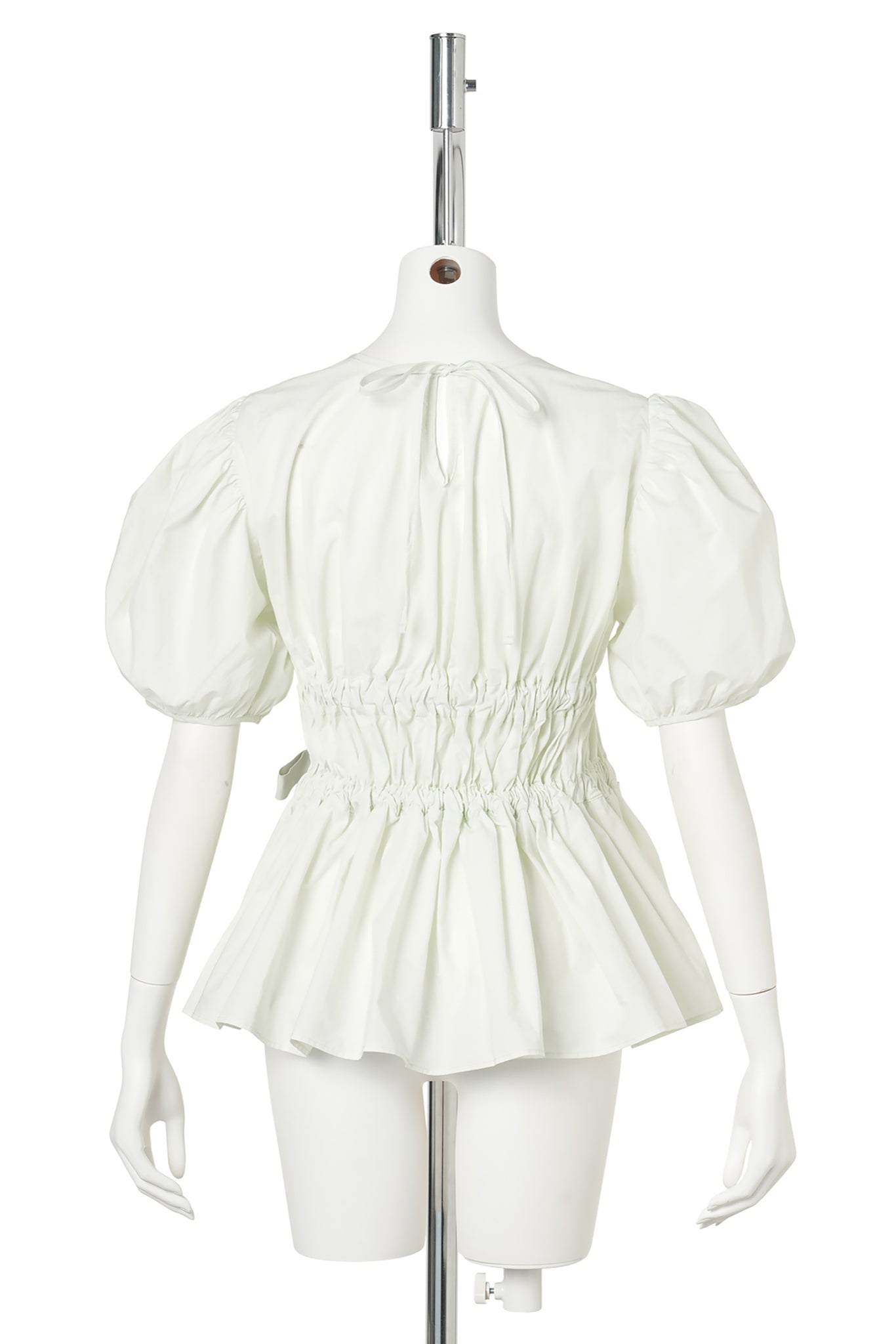 PUFF SLEEVE TOP WITH TIE DETAILS / PALE GREEN